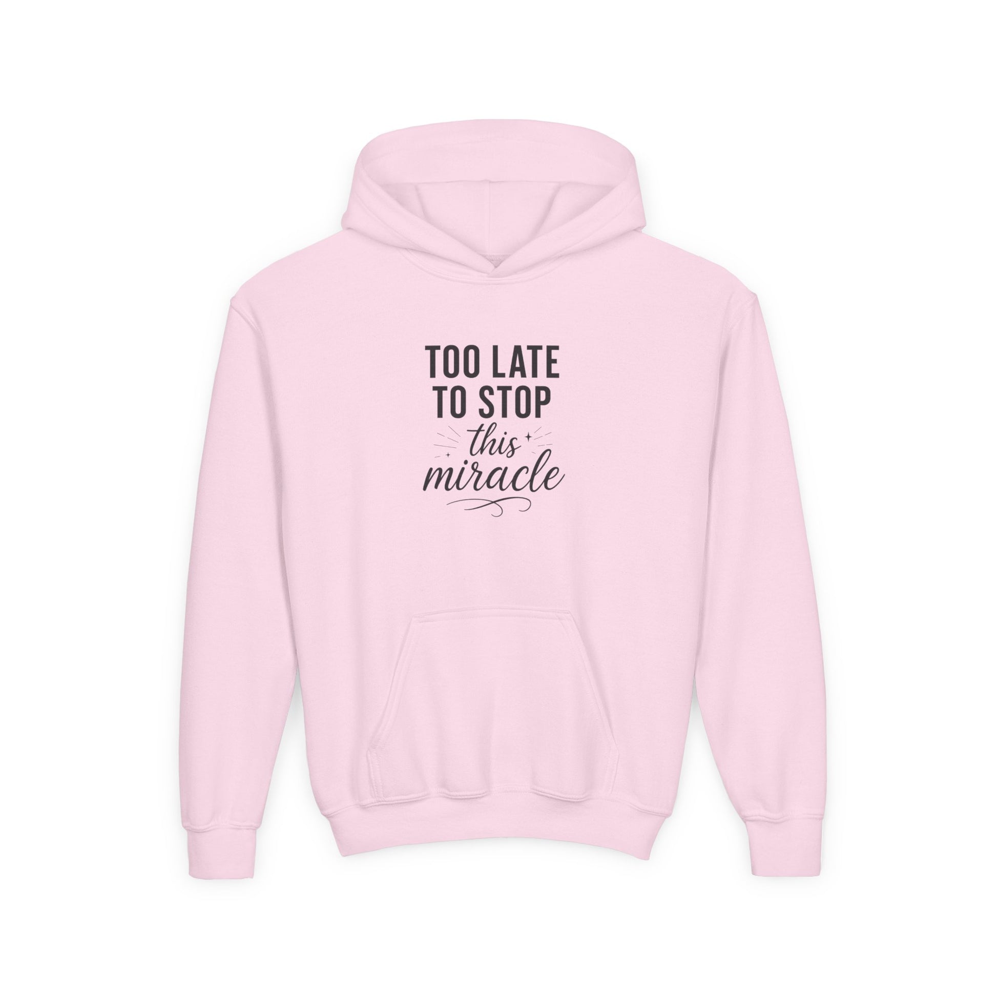 Miracle Hooded Sweatshirt for Youth, Inspirational Sweatshirt, Cozy Hoodie, Youth Pullover, Perfect Gift for Teens, Faith Apparel