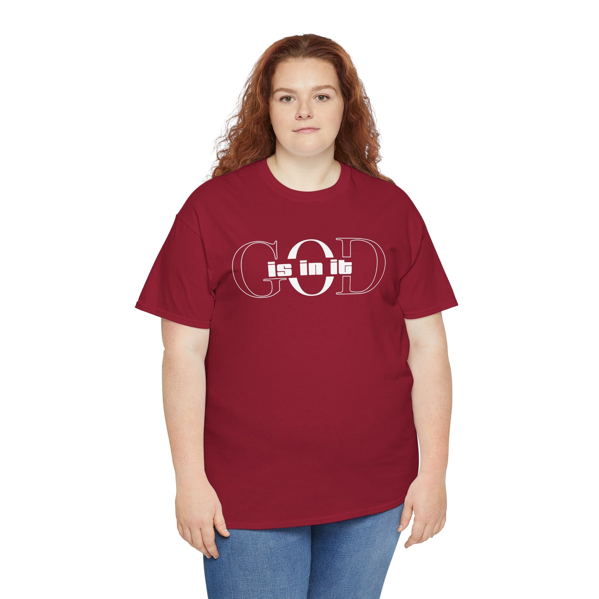 God is in it, Unisex Heavy Cotton Tee - Christian T-shirt, Faith-based-tee, Comfortable Casual Wear, Perfect for Church, Everyday Style, Gift for Friends, Summer Outfits, Relaxed Vibes