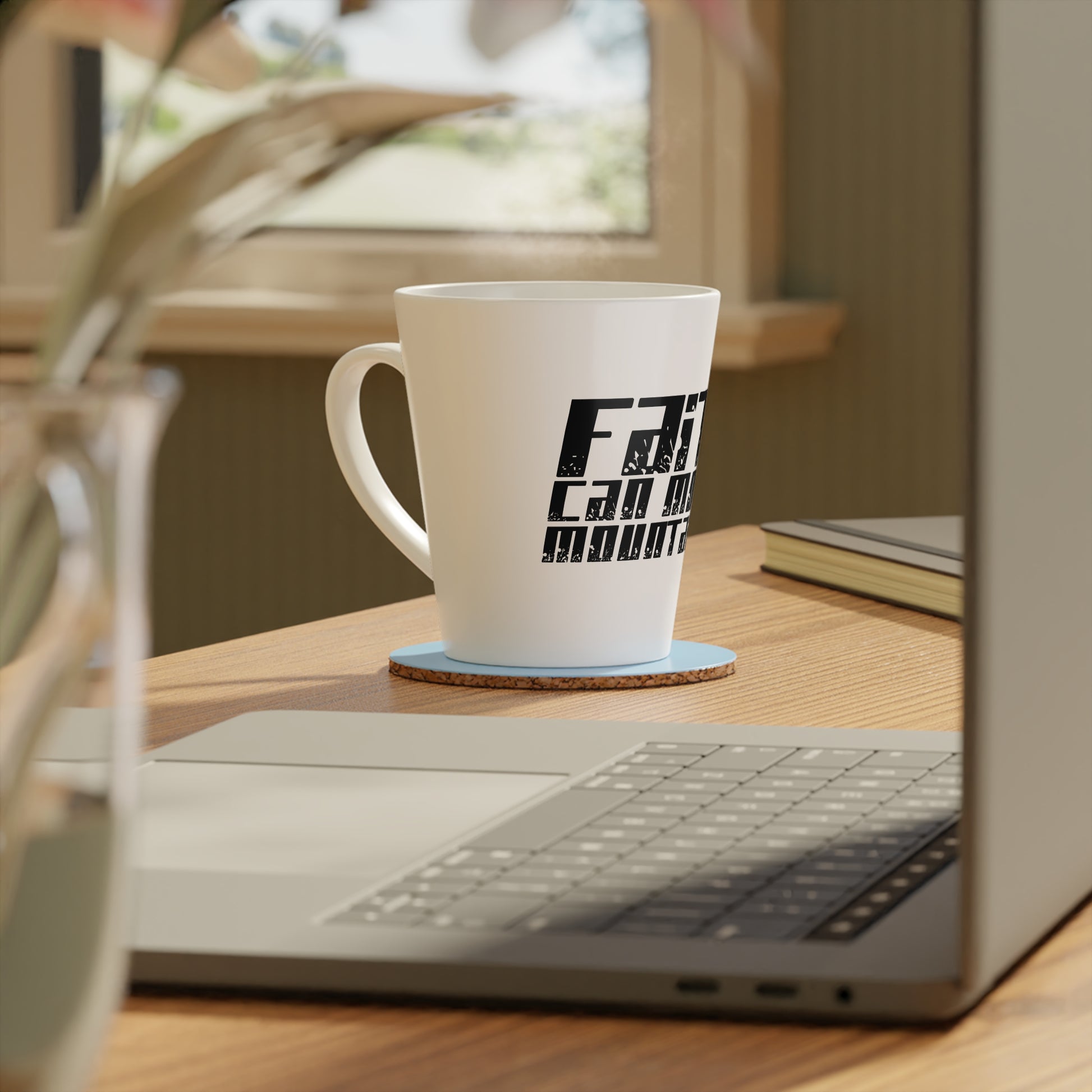 Latte Mug - Faith Can Move Mountains Holiday Cheer 12oz Coffee Cup