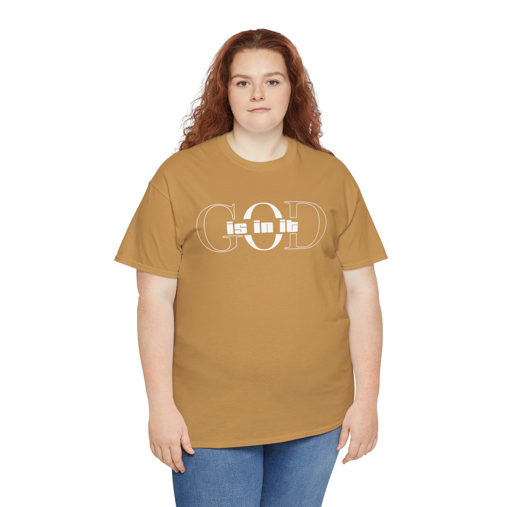 God is in it, Unisex Heavy Cotton Tee - Christian T-shirt, Faith-based-tee, Comfortable Casual Wear, Perfect for Church, Everyday Style, Gift for Friends, Summer Outfits, Relaxed Vibes