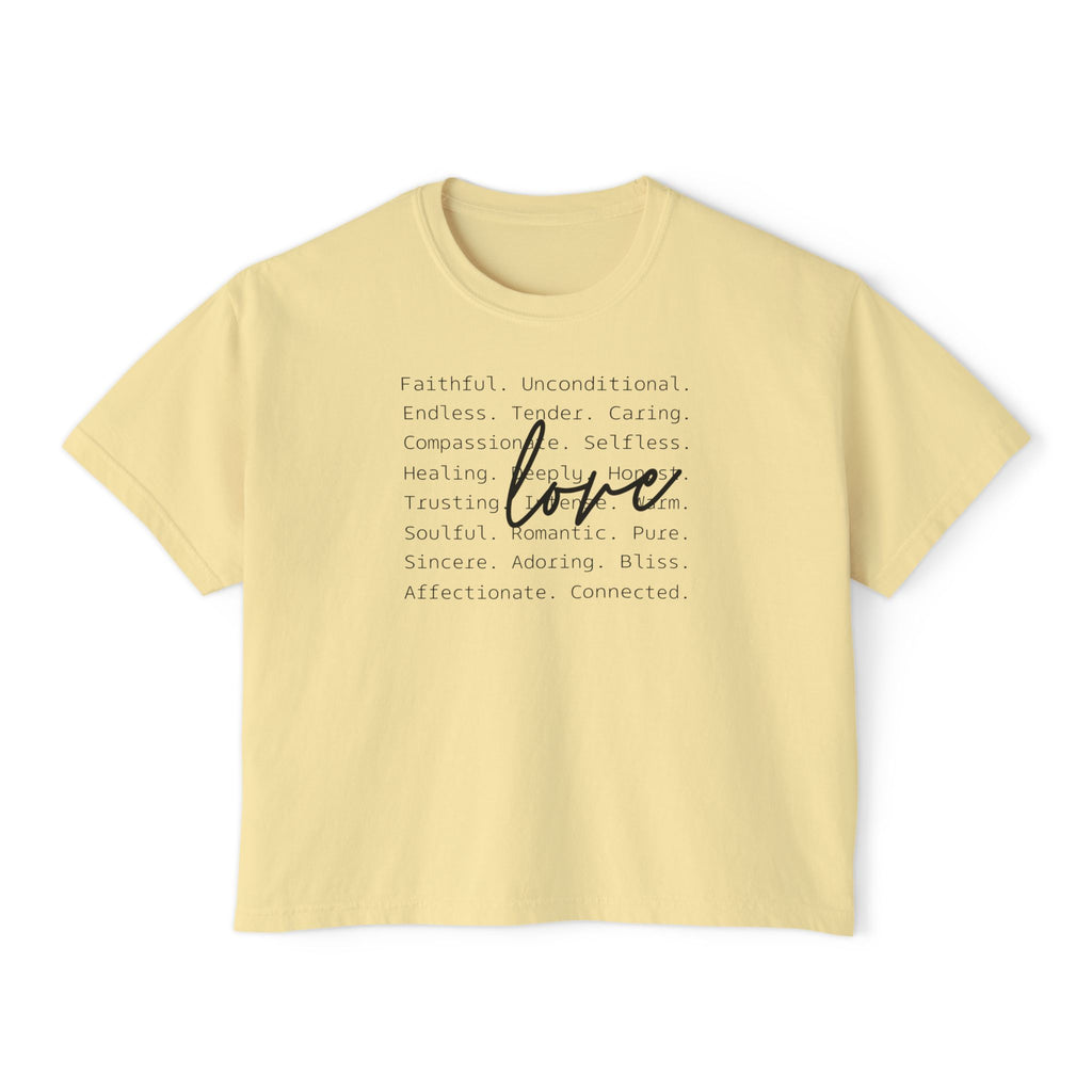 Women's Boxy Love Tee | Affirmation Top, Self-Care Gift, Cozy Casual Wear, Birthday Gift, Positive Vibes