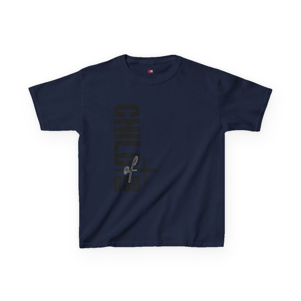 Kids Tee — "Child of God" Vertical Cross Christian T‑Shirt