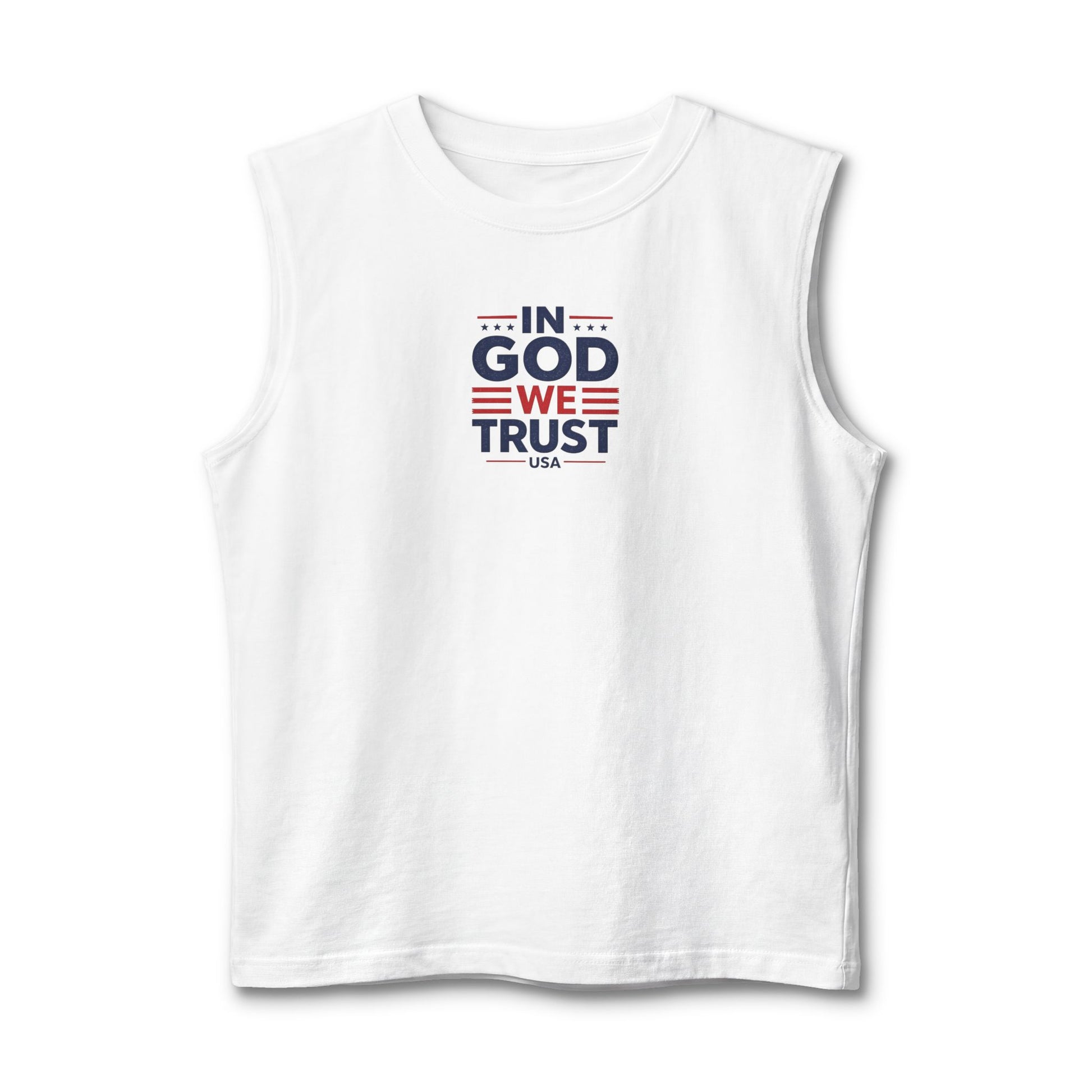 Patriotic 'In God We Trust' USA Tank Top — American Flag Muscle Tee