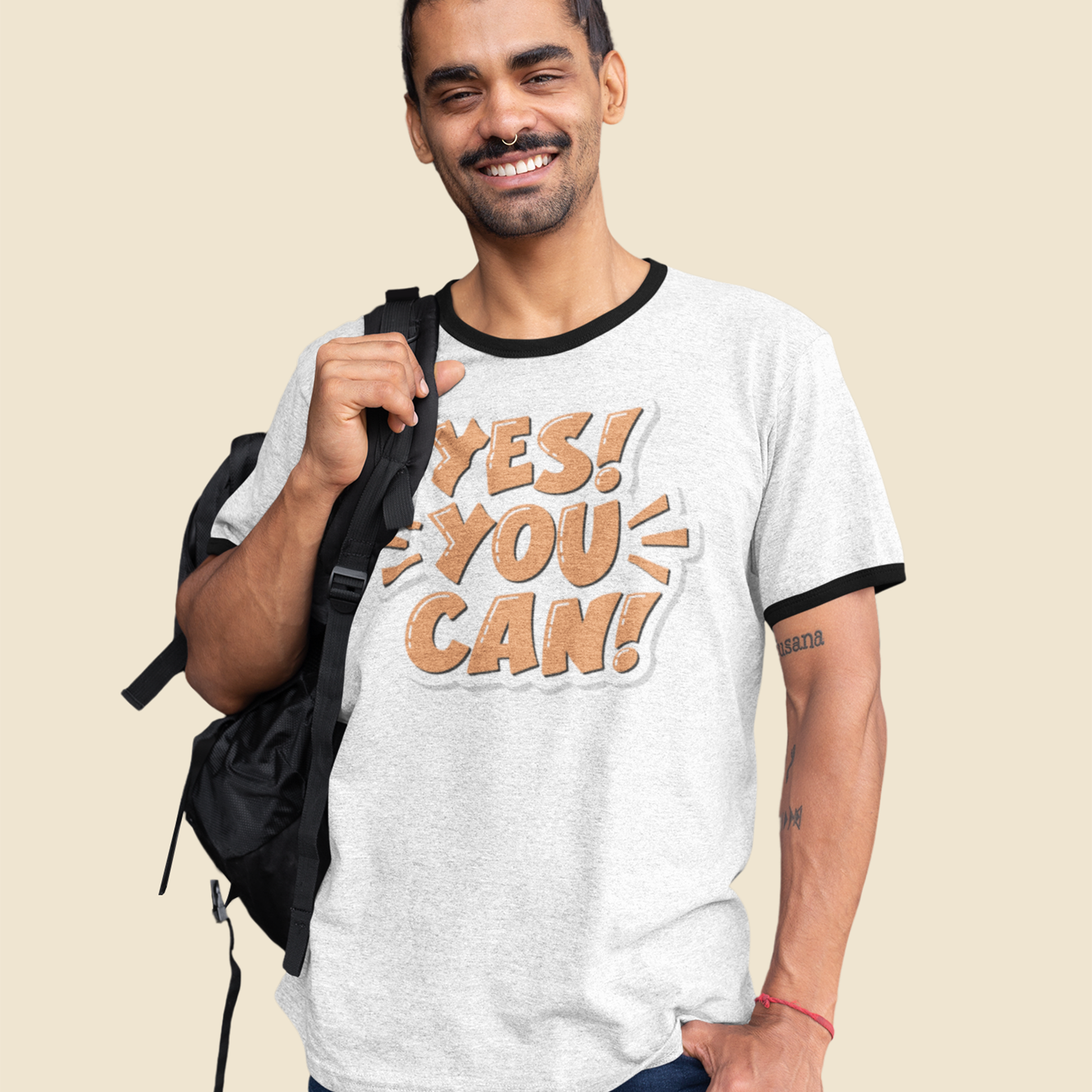 Motivational Unisex Cotton Ringer T-Shirt - Positive Vibes, Inspiring Apparel, Gift for Friends, Everyday Wear, Casual Style