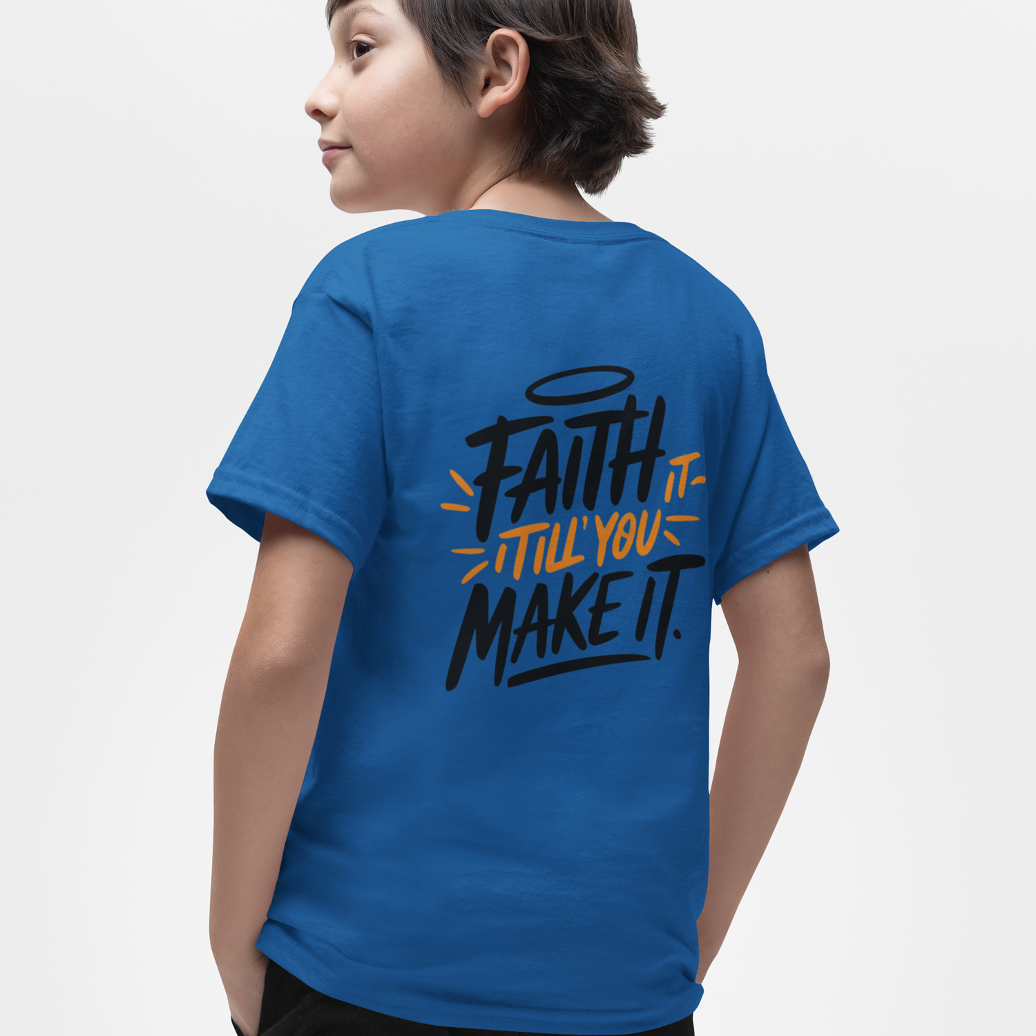 Faith Kids Softstyle Tee, Inspirational T-Shirt, Youth Motivational Shirt, Encouragement Gift for Kids, White Graphic Tee