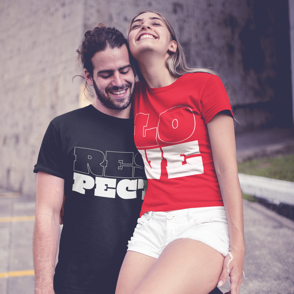 Love and Respect Matching T-shirts, Unisex Cotton Crew Tee, Casual Wear, Everyday Style, Gift for Him or Her