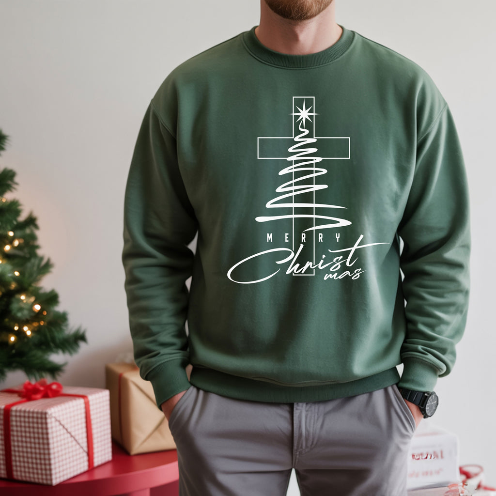 Merry Christmas, Christians Crewneck Sweatshirt Fabric Knit Long Sleeve Winter Casual Soft Medium Length Hoodie for Men and Women