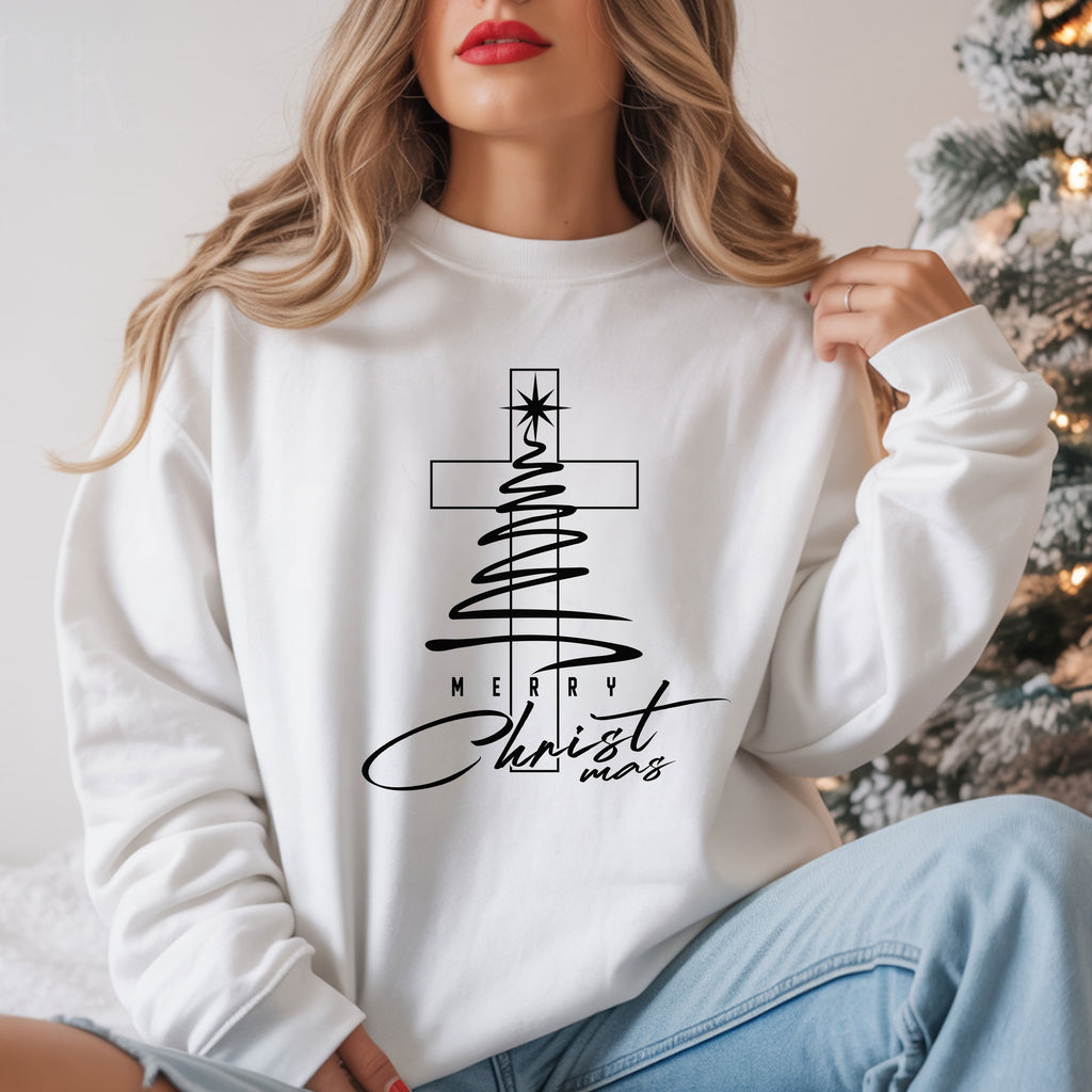 Merry Christmas, Christians Crewneck Sweatshirt Fabric Knit Long Sleeve Winter Casual Soft Medium Length Hoodie for Men and Women