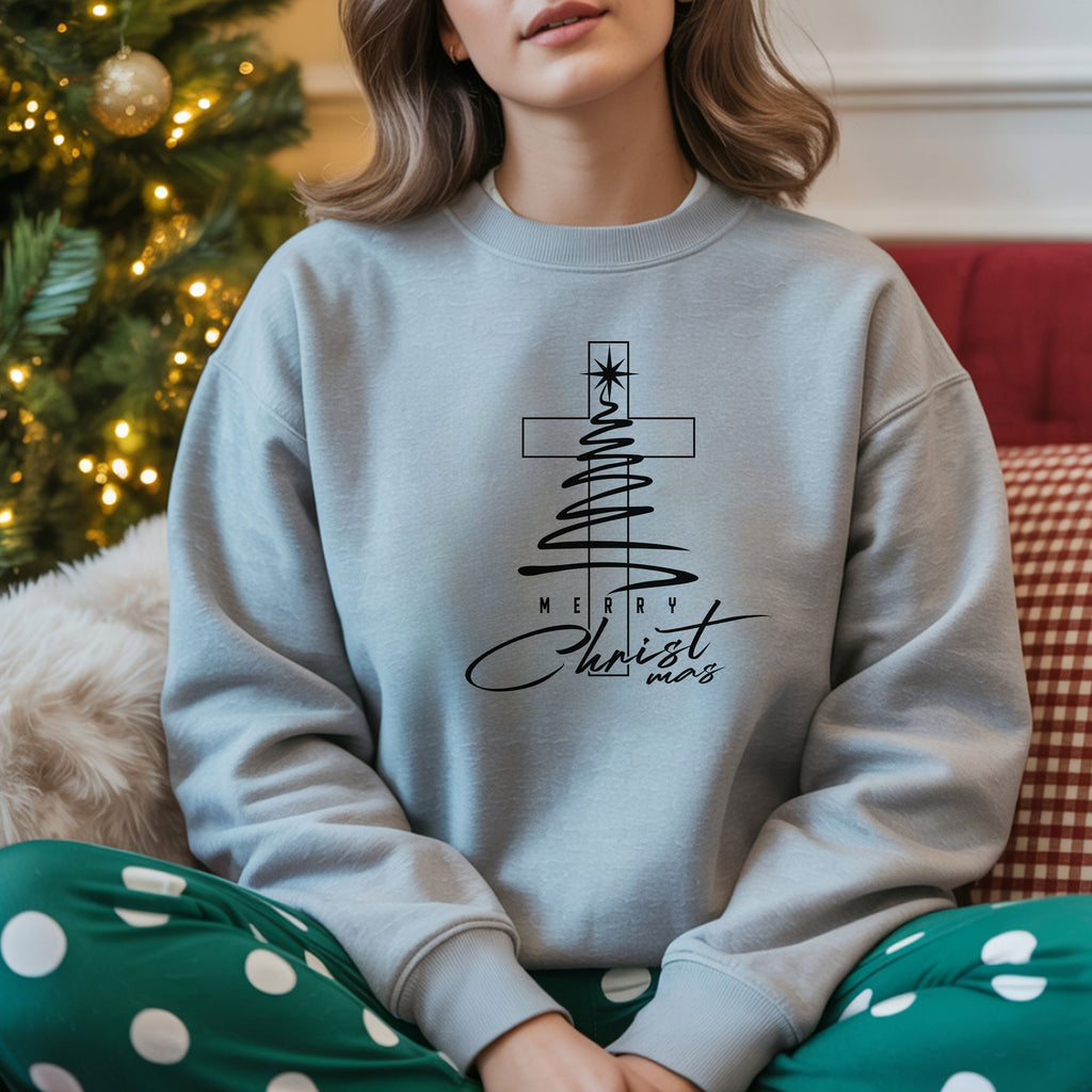 Merry Christmas, Christians Crewneck Sweatshirt Fabric Knit Long Sleeve Winter Casual Soft Medium Length Hoodie for Men and Women