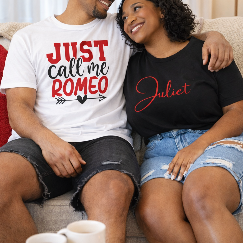 Just Call Me Romeo & Juliet  matching T-Shirts, Couple romantic tee