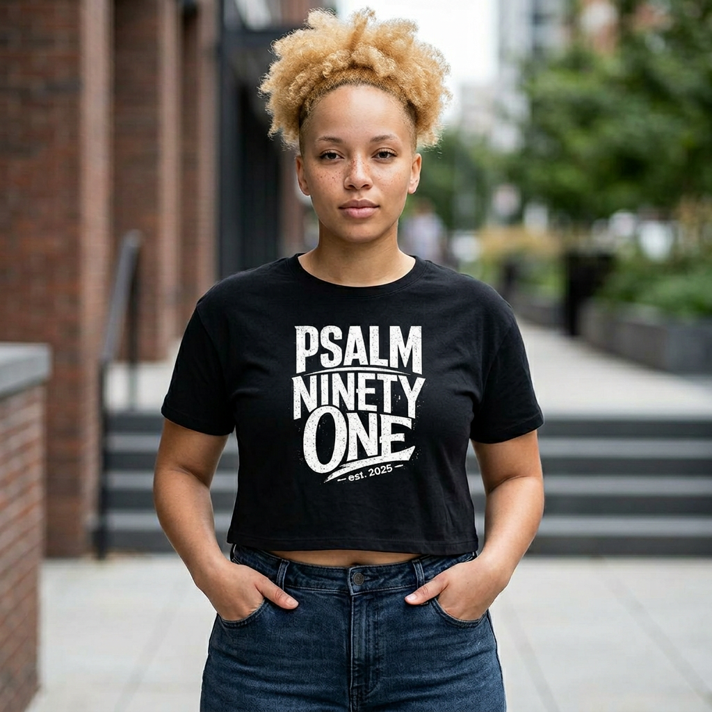 Psalm Ninety-One Boxy Tee — Christian Faith Graphic T-Shirt