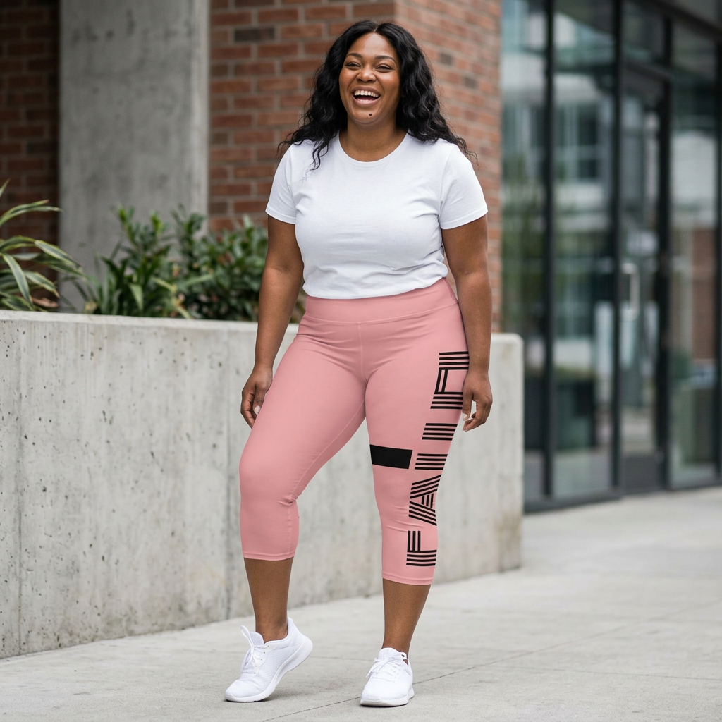 Faithful Stripe Capri Leggings — Bold Vertical 'FAITH' Yoga Pants