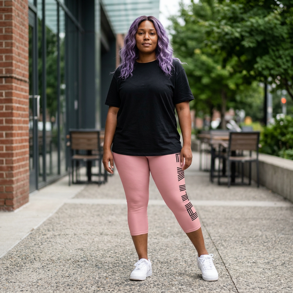 Faithful Stripe Capri Leggings — Bold Vertical 'FAITH' Yoga Pants