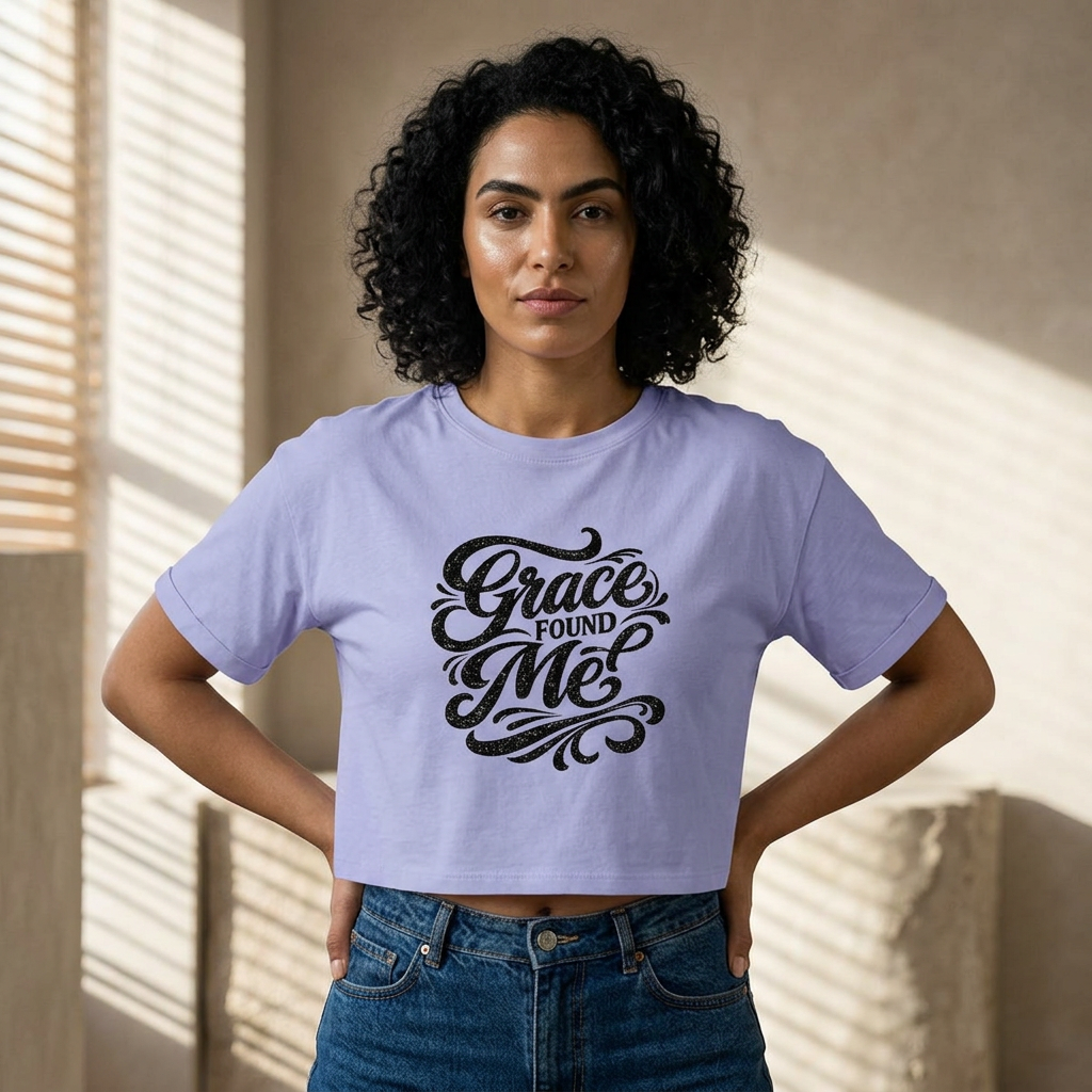 Grace Found Me Boxy Tee — Women's Inspirational Graphic Shirt