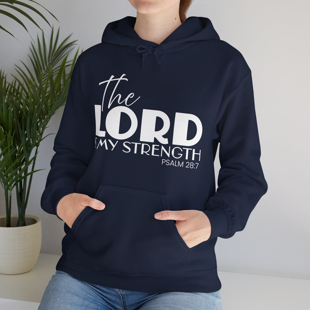 Psalm 28:7 'The Lord Is My Strength' Hoodie — Faith-Based Christian Sweatshirt