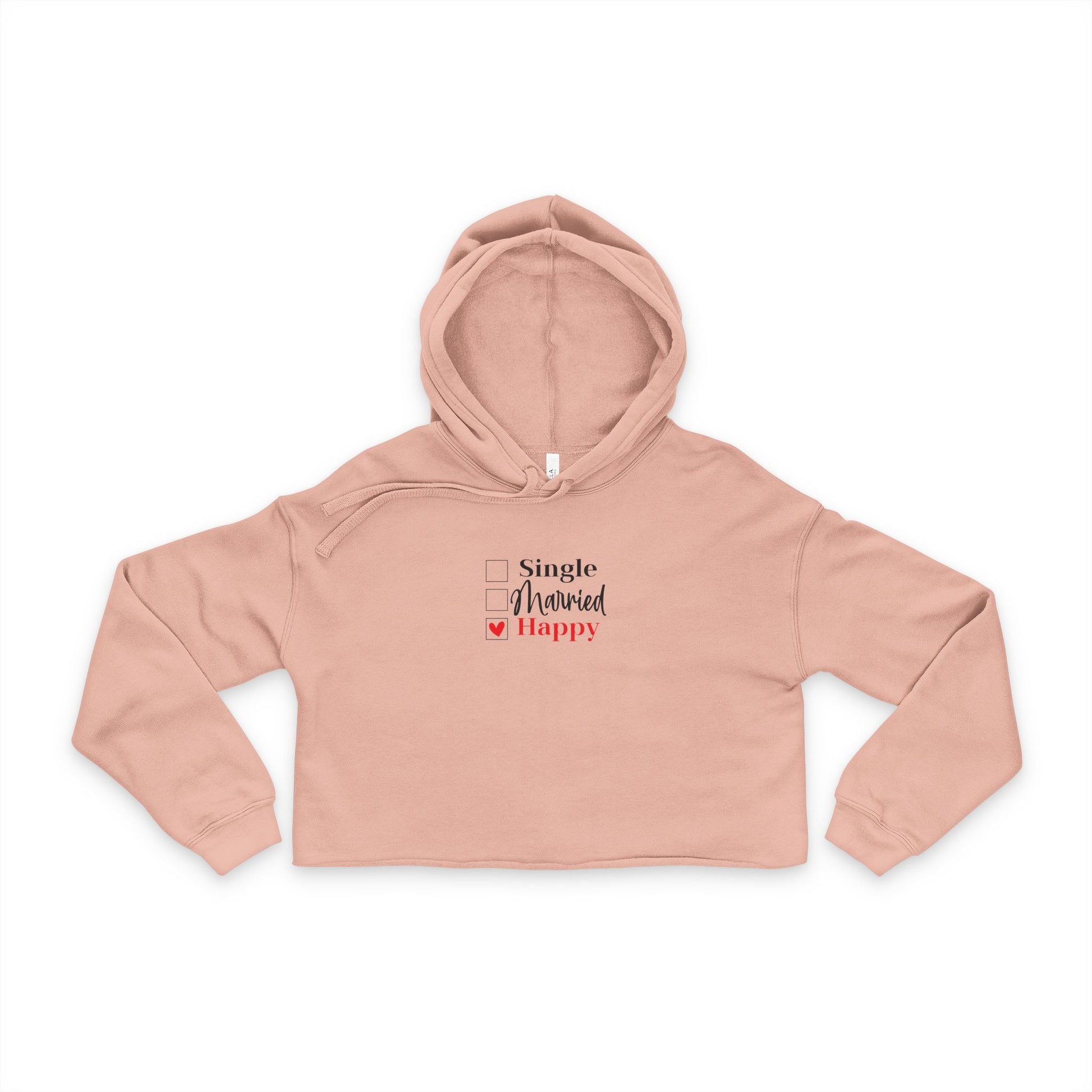 Happy Vibes Women's Cropped Hoodie - Trendy Casual Wear, Perfect for Everyday, Gifts for Friends, Celebrations, Self-Care