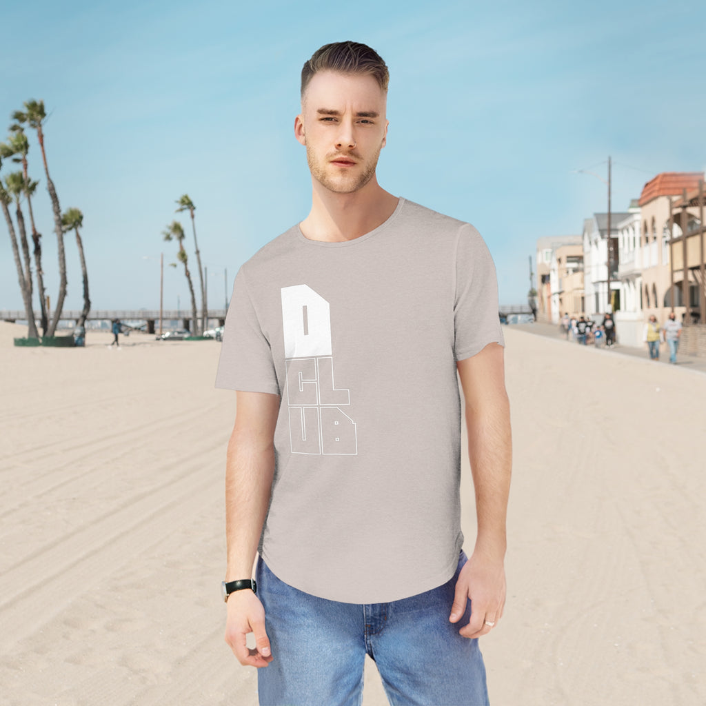 Men's Curved Hem Tee - Stylish Graphic Tee, D Club T-shirt, Casual Wear, Trendy Fashion, Streetwear Essential, Gift for Him