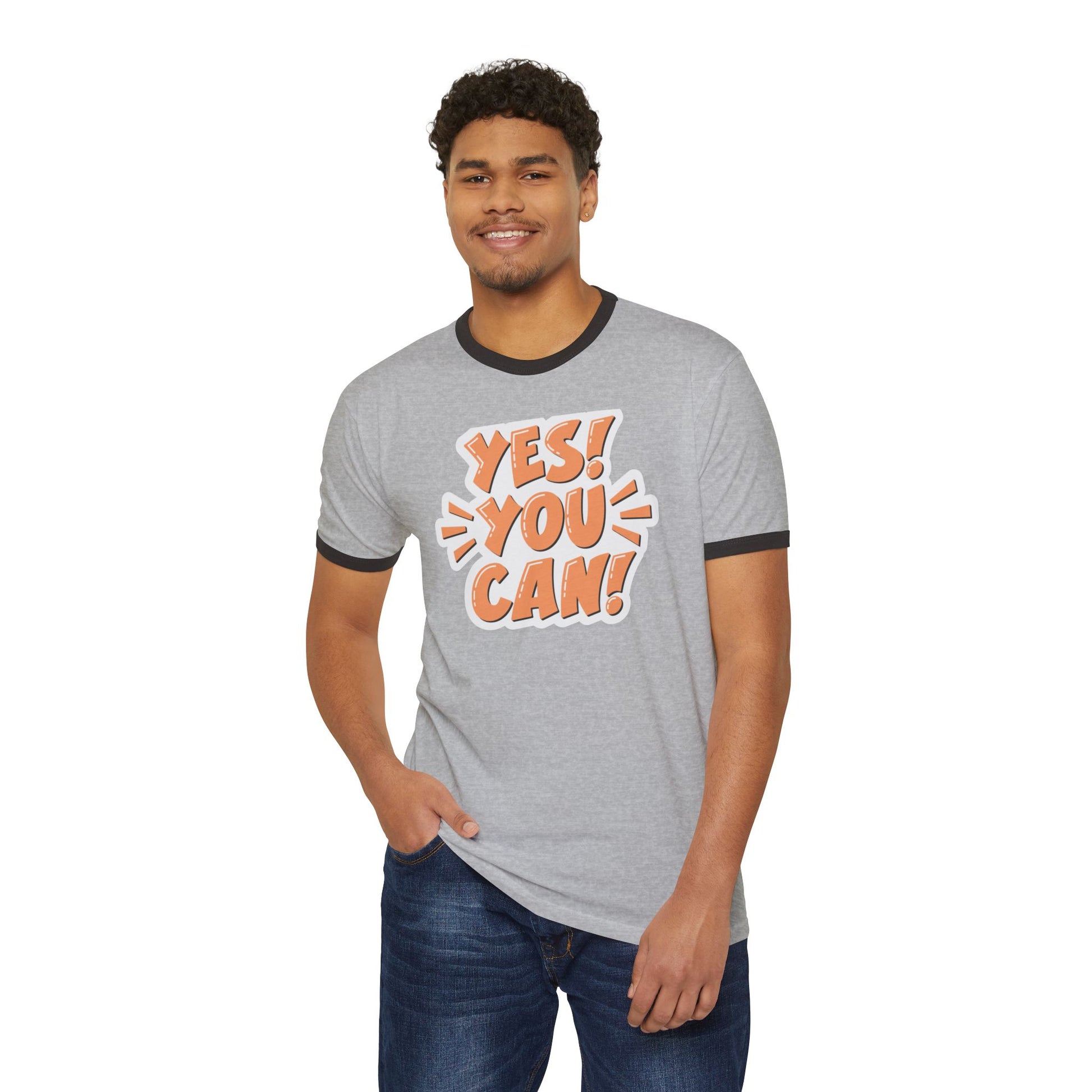 Motivational Unisex Cotton Ringer T-Shirt - Positive Vibes, Inspiring Apparel, Gift for Friends, Everyday Wear, Casual Style