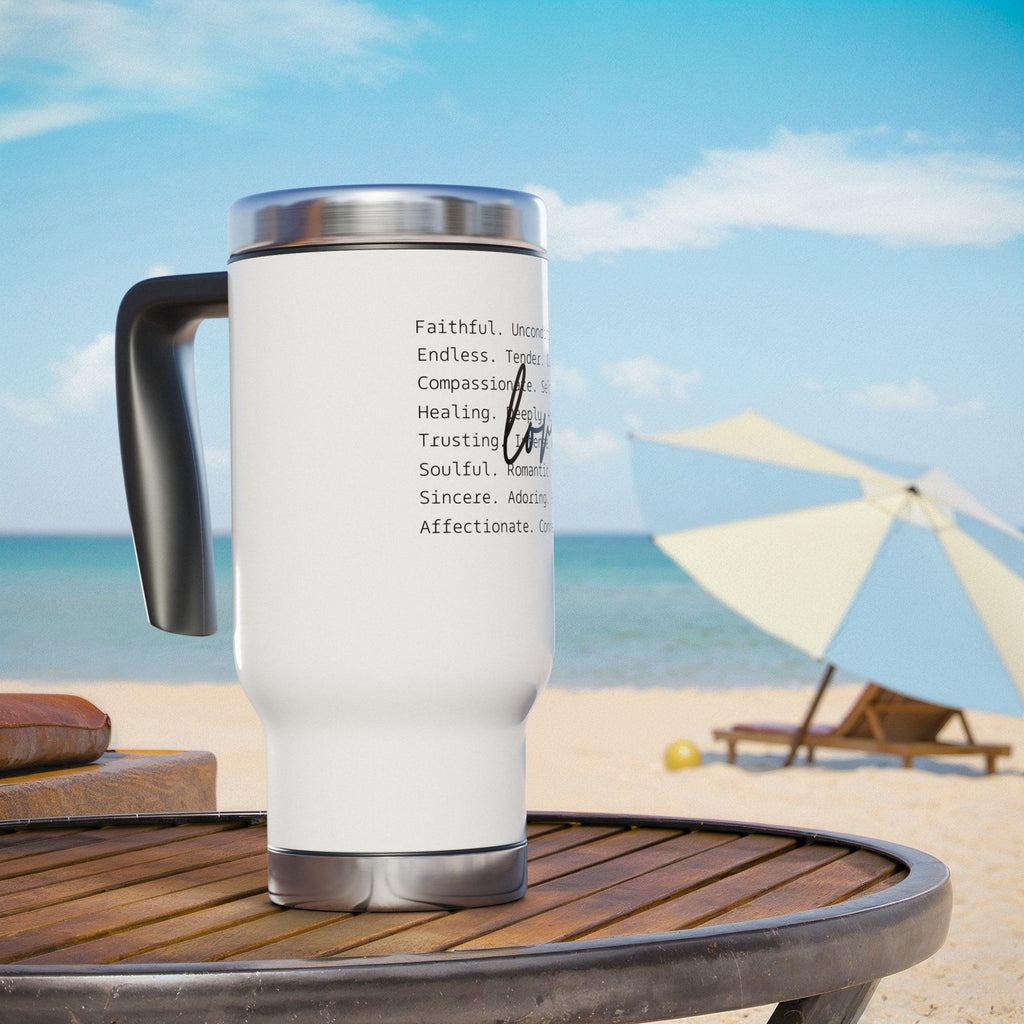 Customizable Heartfelt Stainless Steel Travel Mug, Inspirational Quotes, Perfect Gift for Spouses, Friends, Family, and Getaways