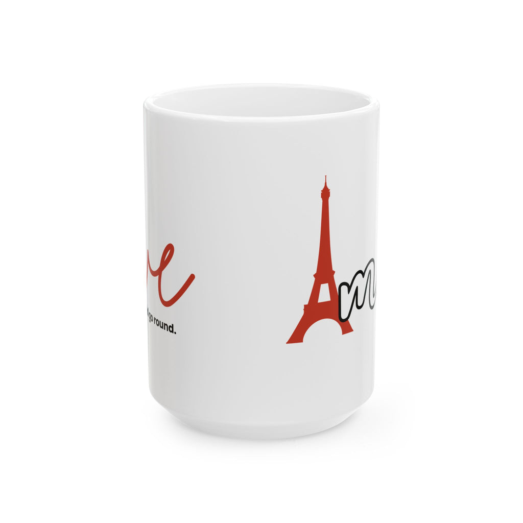 Paris Love Ceramic Mug — Eiffel Tower Coffee Cup (11oz/15oz)