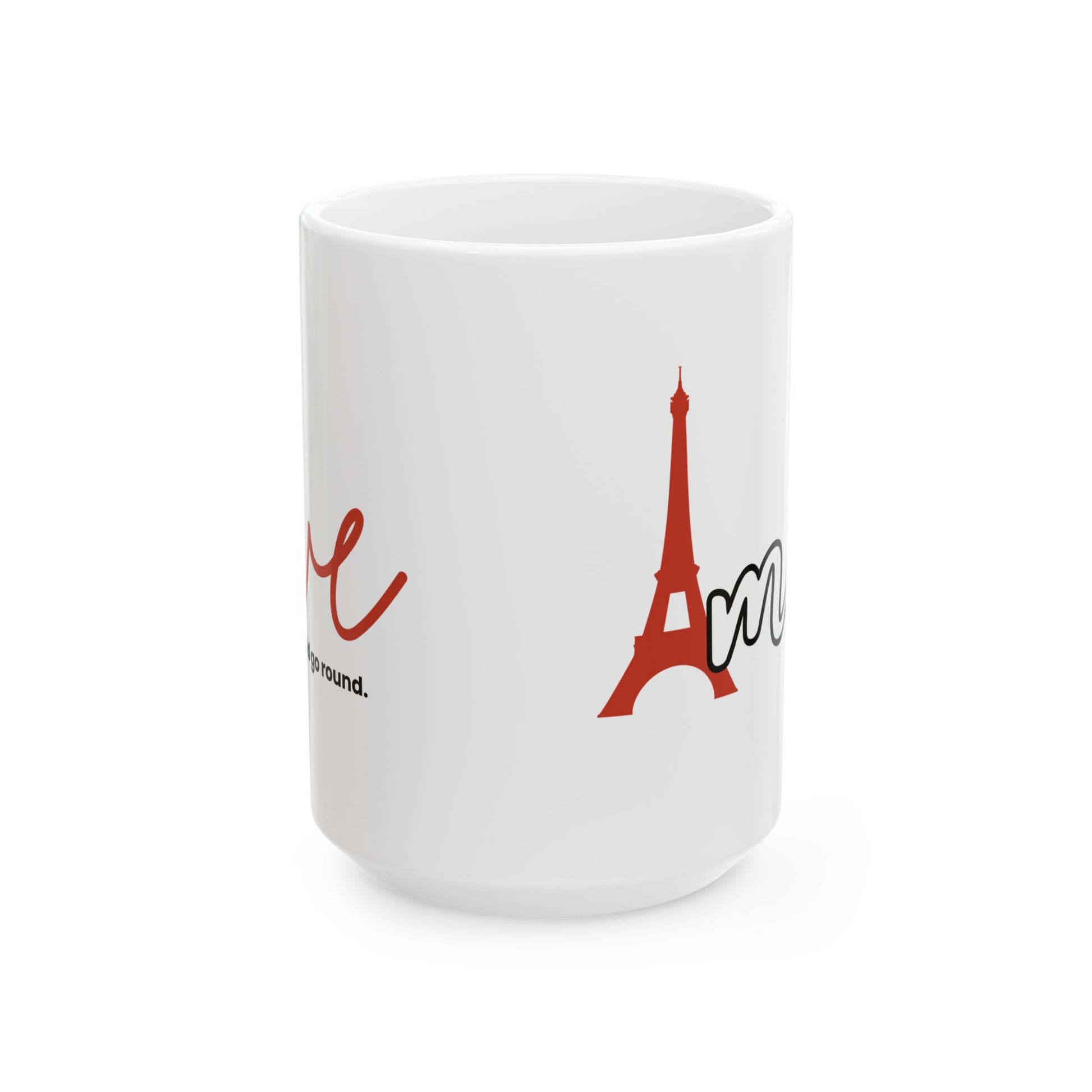 Paris Love Ceramic Mug — Eiffel Tower Coffee Cup (11oz/15oz)