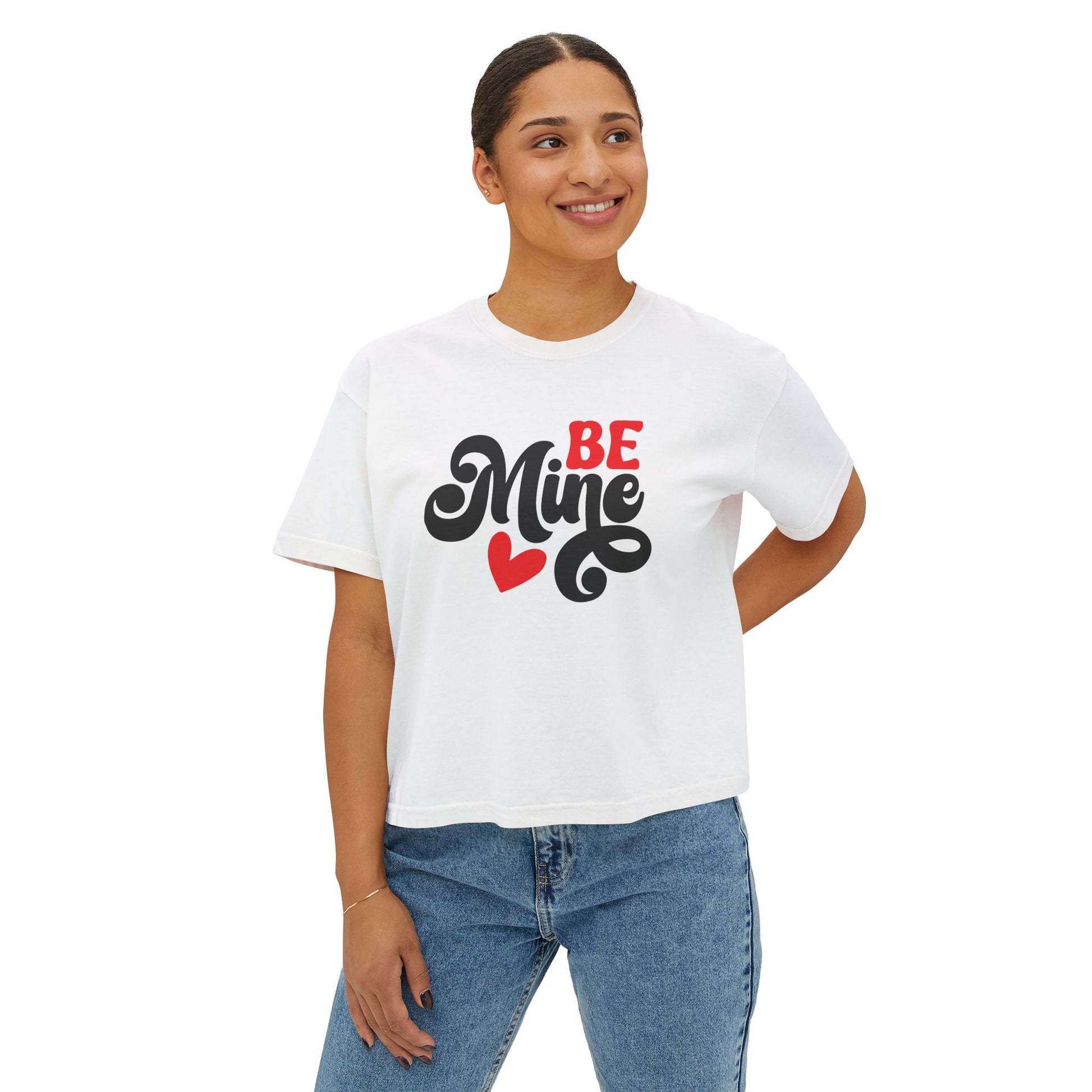Be Mine, Valentine Women's Boxy Tee — Cute Valentine's Day Graphic Tee