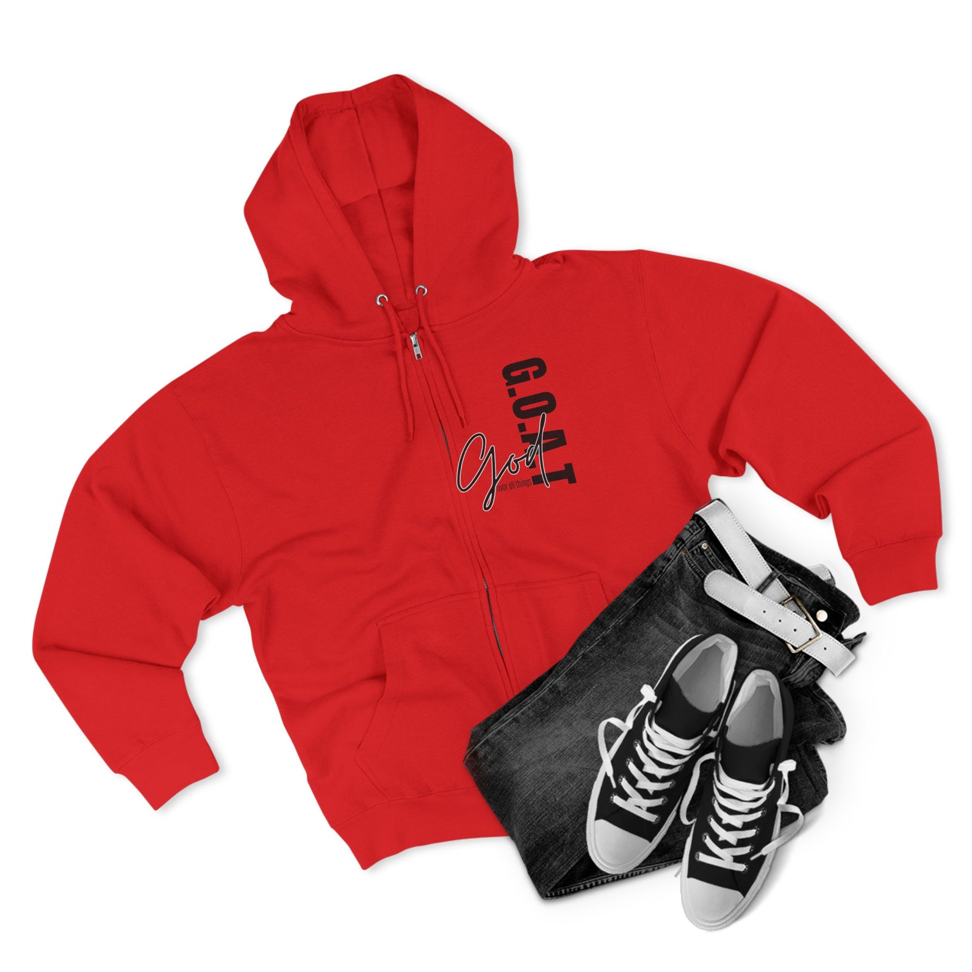 Zip Hoodie, Unisex Hoodie, Cozy Oversized Hoodie, Inspirational Apparel, Versatile Layering Piece, Gift for Motivators, Goat God T-shirt