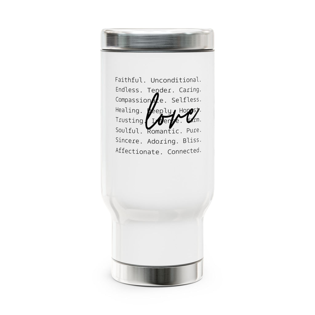 Customizable Heartfelt Stainless Steel Travel Mug, Inspirational Quotes, Perfect Gift for Spouses, Friends, Family, and Getaways