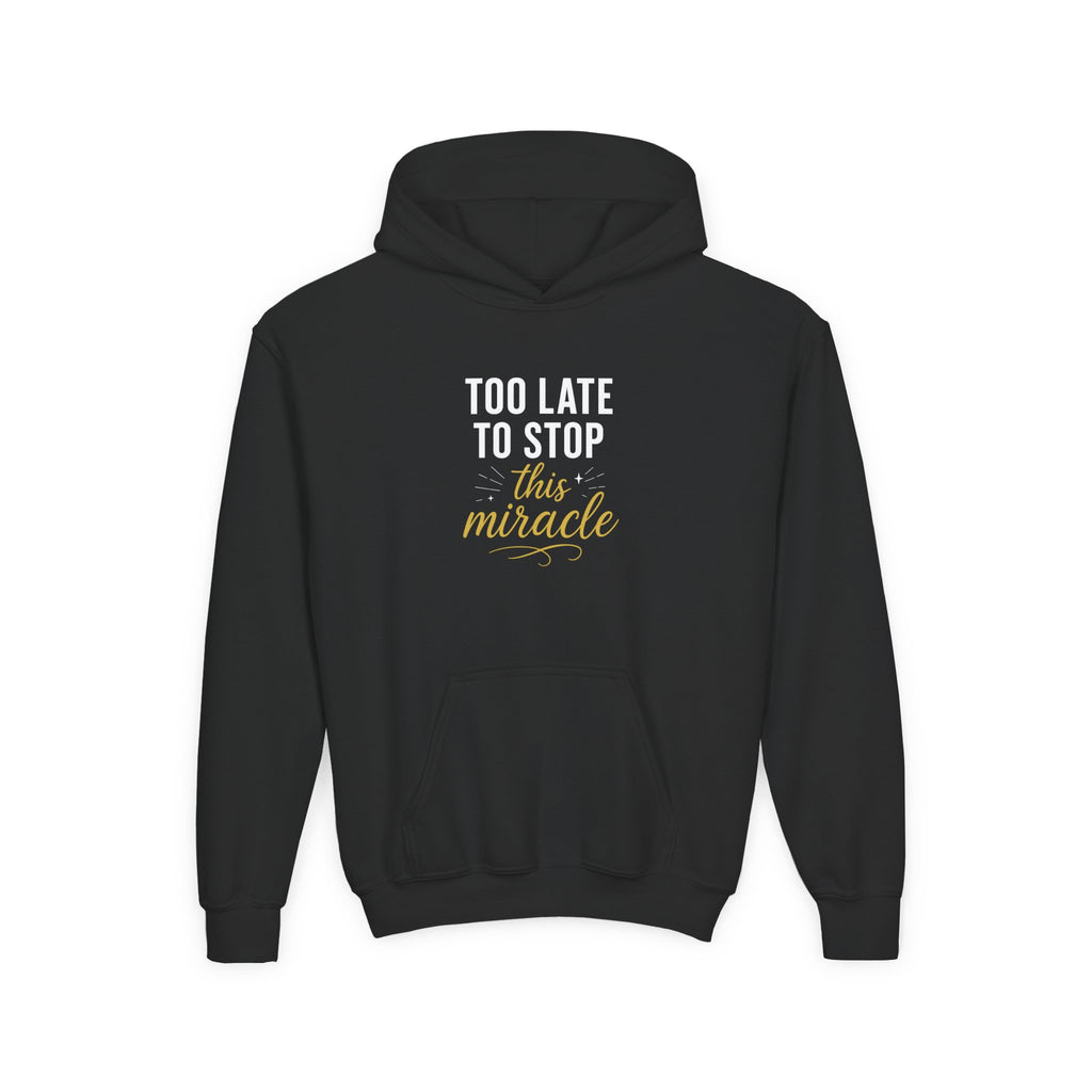 Miracle Hooded Sweatshirt for Youth, Inspirational Sweatshirt, Cozy Hoodie, Youth Pullover, Perfect Gift for Teens, Faith Apparel