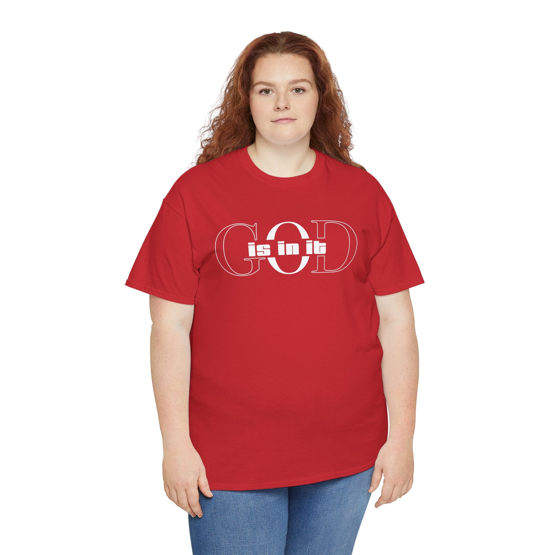 God is in it, Unisex Heavy Cotton Tee - Christian T-shirt, Faith-based-tee, Comfortable Casual Wear, Perfect for Church, Everyday Style, Gift for Friends, Summer Outfits, Relaxed Vibes