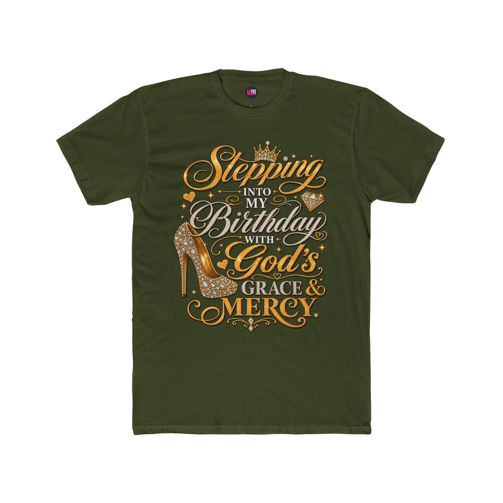 Birthday Blessings Tee — "Stepping Into My Birthday Covered By God’s Grace & Mercy"