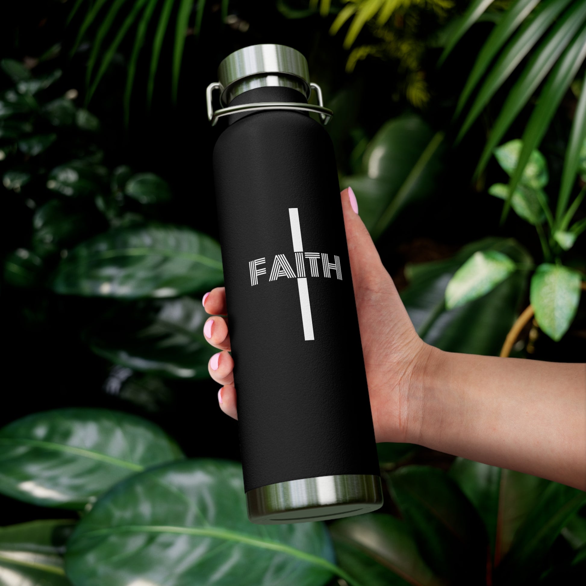Faith Cross 22oz Insulated Water Bottle — Copper Vacuum Thermal Flask