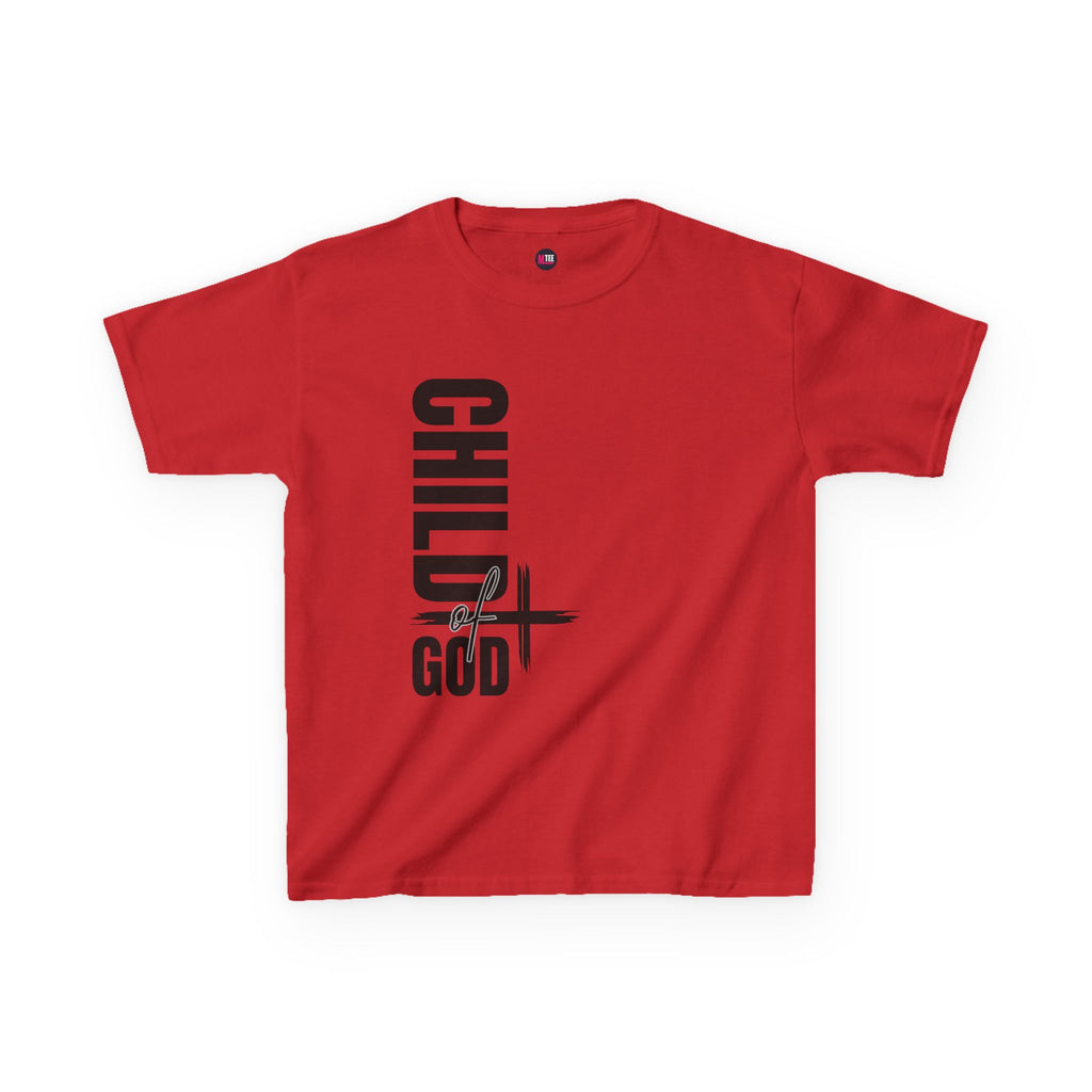 Kids Tee — "Child of God" Vertical Cross Christian T‑Shirt