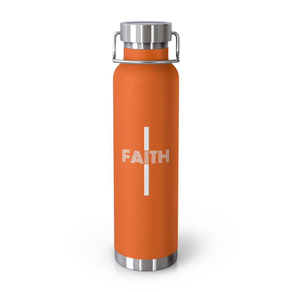 Faith Cross 22oz Insulated Water Bottle — Copper Vacuum Thermal Flask