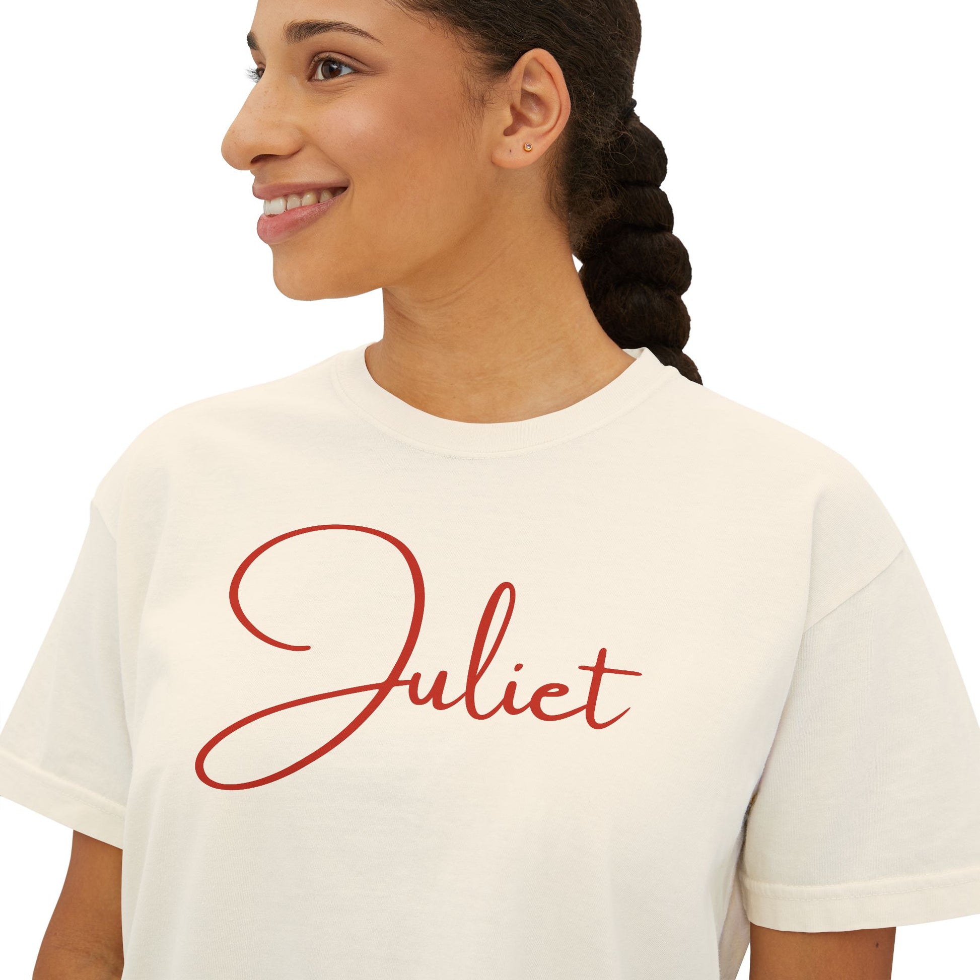 Juliet Valentine Women's Boxy Tee — Cute Valentine's Day Graphic