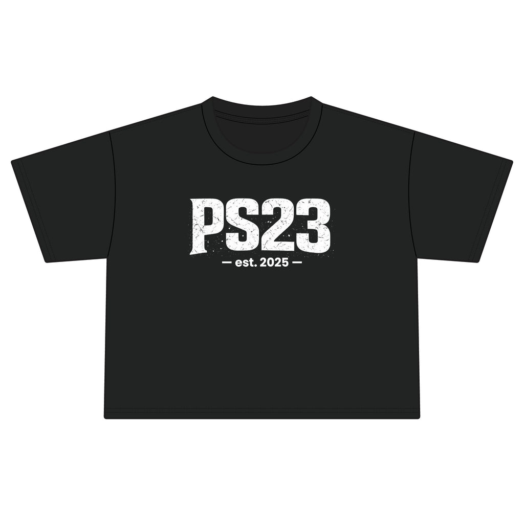PS23 Est. 2025 Boxy Tee — Women's Cropped School Spirit Shirt