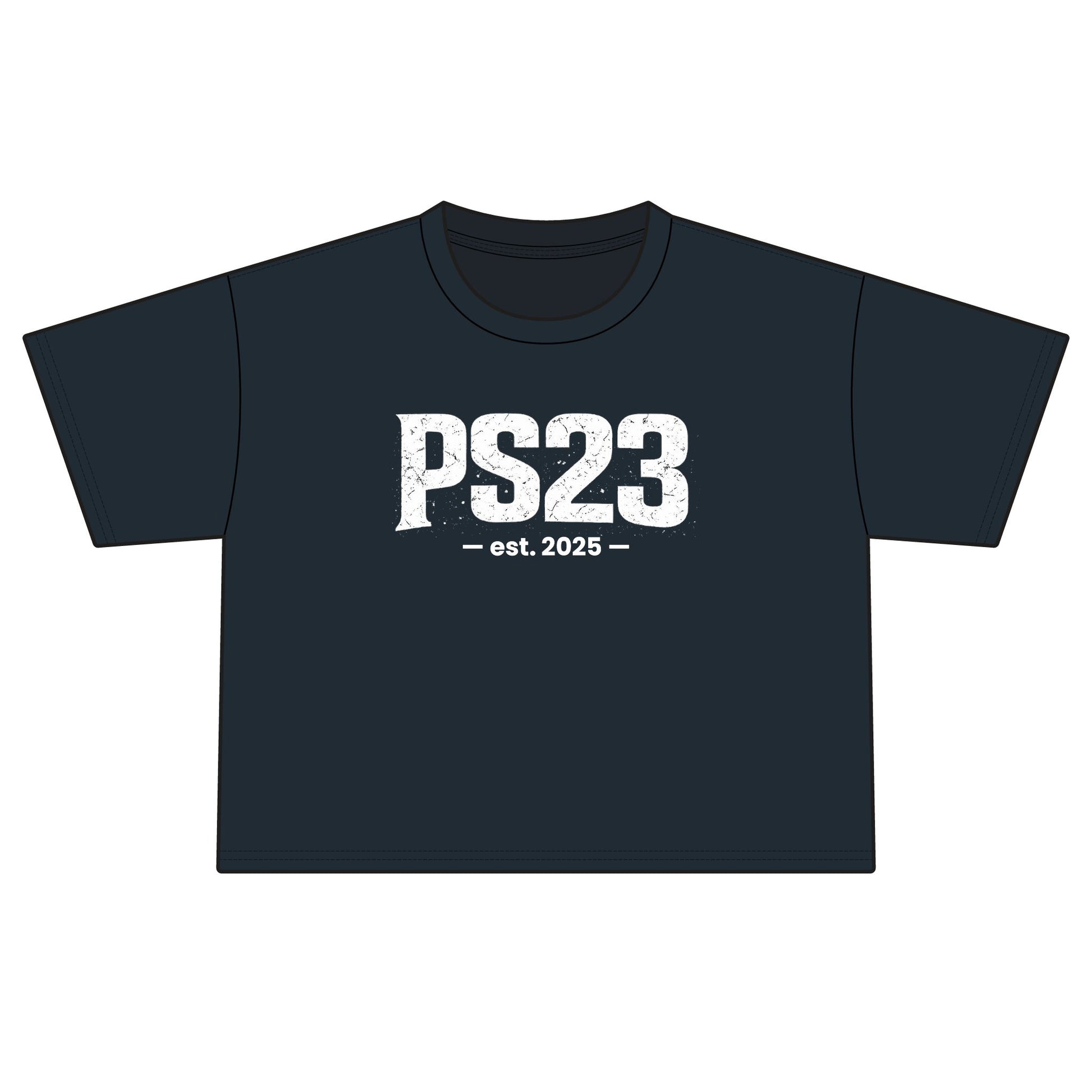 PS23 Est. 2025 Boxy Tee — Women's Cropped School Spirit Shirt