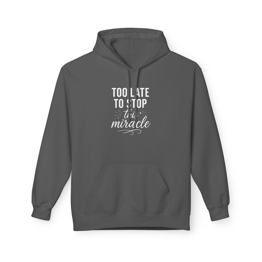 Miracle Midweight Fleece Hoodie, Cozy Casual Wear, Inspirational Gift, Faith-Driven Style, Perfect for Everyday & Holidays