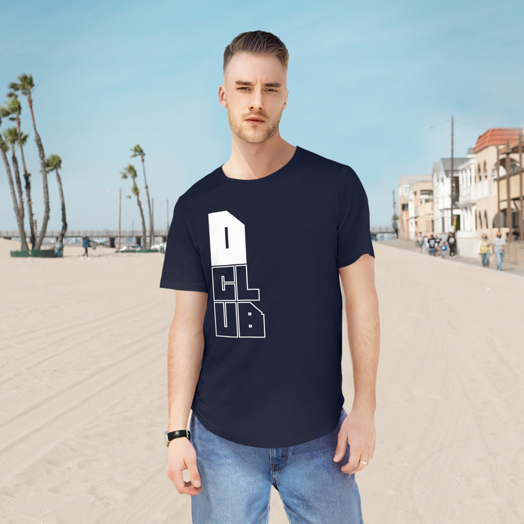 Men's Curved Hem Tee - Stylish Graphic Tee, D Club T-shirt, Casual Wear, Trendy Fashion, Streetwear Essential, Gift for Him