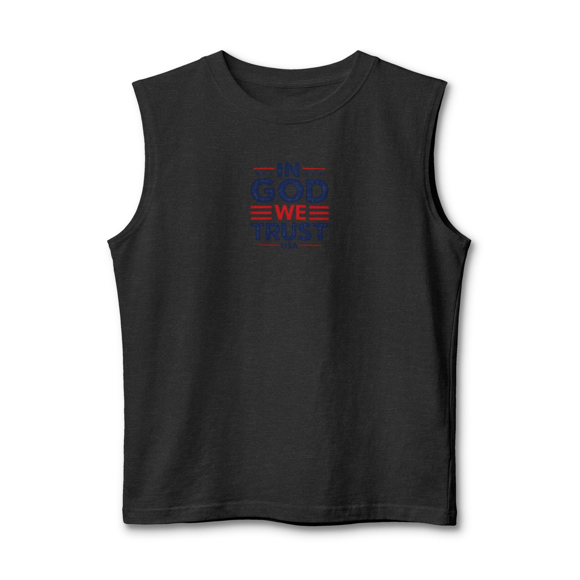 Patriotic 'In God We Trust' USA Tank Top — American Flag Muscle Tee