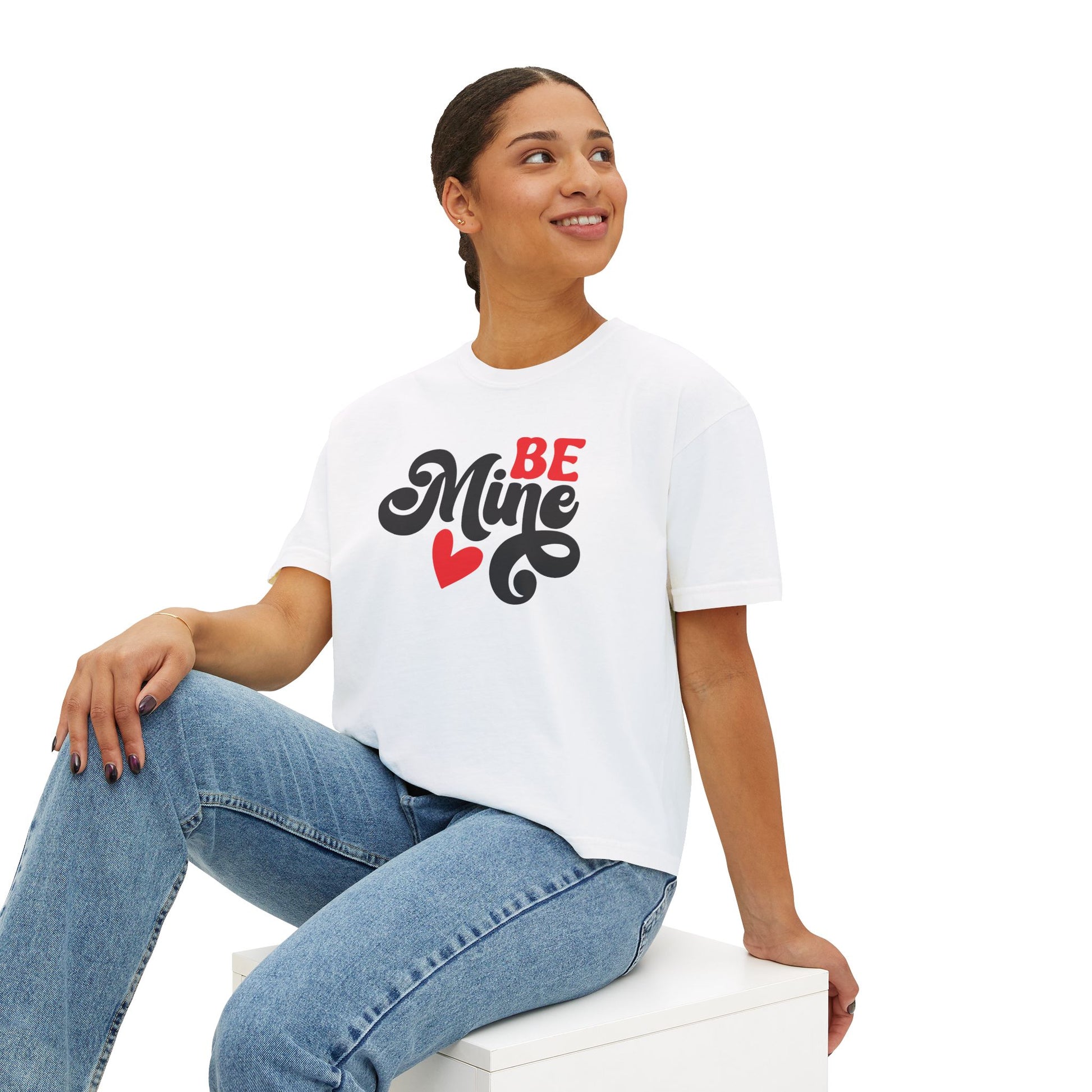 Be Mine, Valentine Women's Boxy Tee — Cute Valentine's Day Graphic Tee