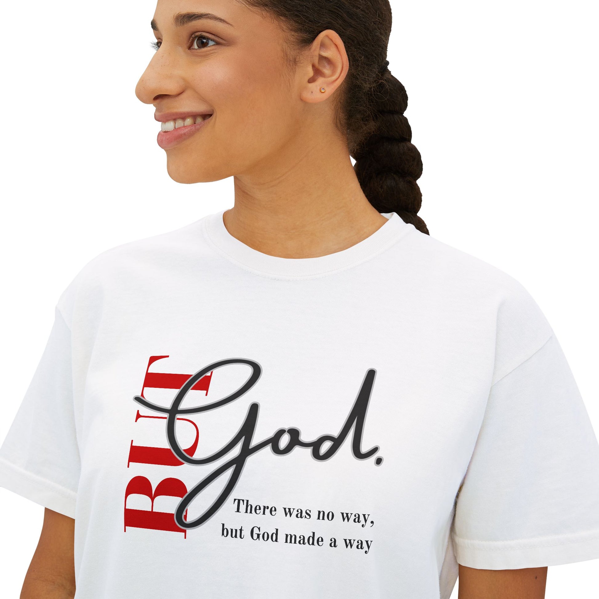 Faith-Inspired Women's Boxy Tee, Inspirational T-Shirt, Religious Gift, Casual Church Wear, Comfortable Everyday Style, Motivational Apparel