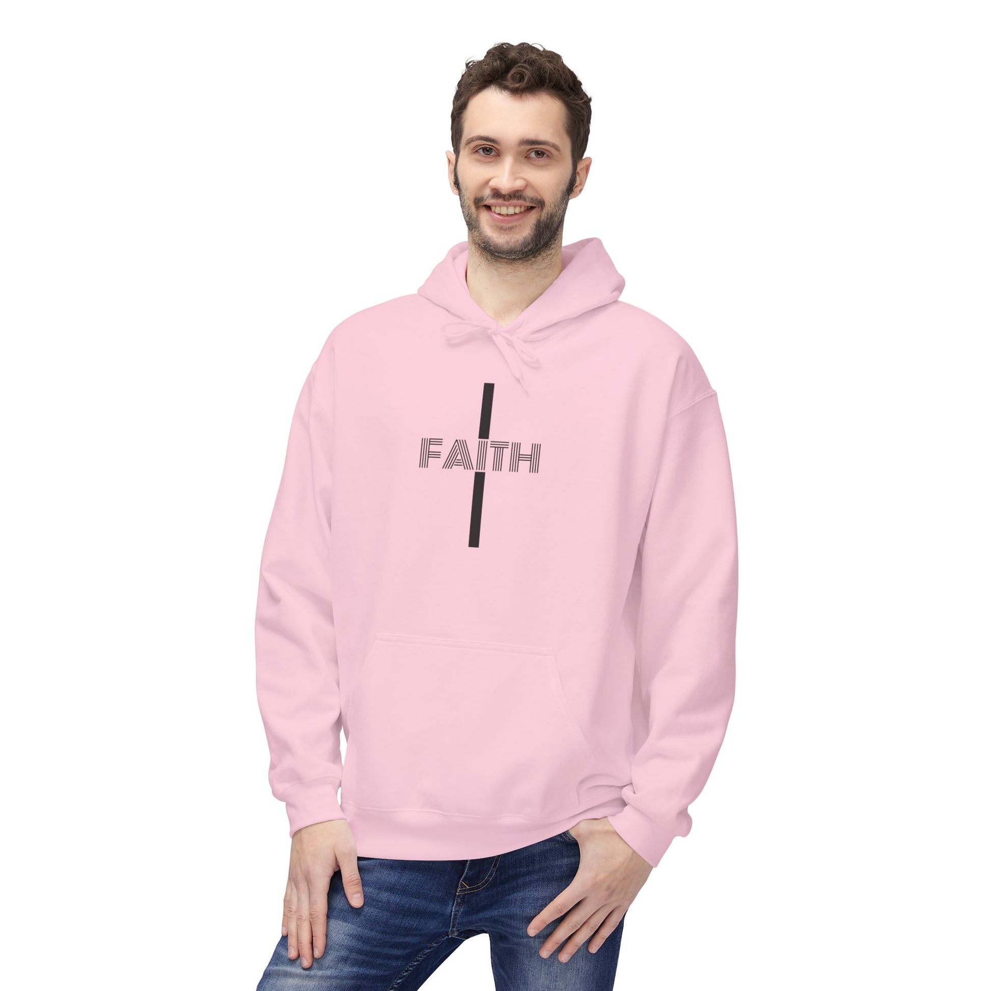 Faith Unisex Midweight Fleece Hoodie, Cozy Casual Wear, Inspirational Gift, Faith-Driven Style, Perfect for Everyday & Holidays