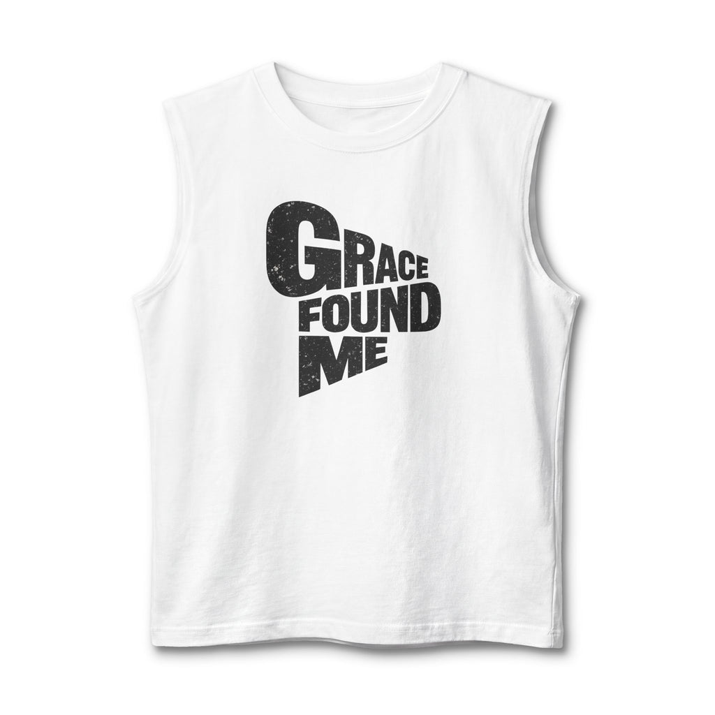 Grace Found Me Muscle Tank — Christian Faith Graphic Tank Top