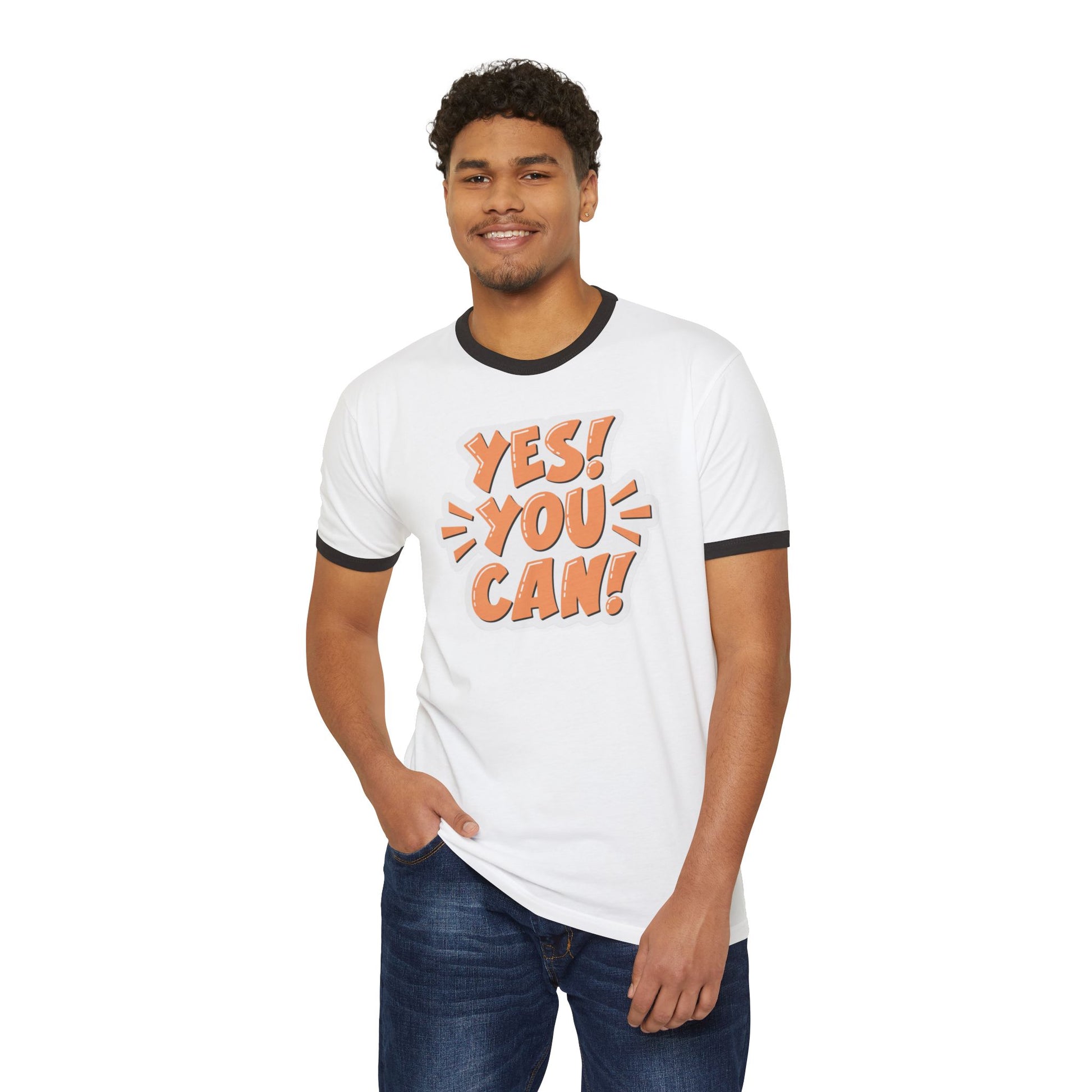 Motivational Unisex Cotton Ringer T-Shirt - Positive Vibes, Inspiring Apparel, Gift for Friends, Everyday Wear, Casual Style