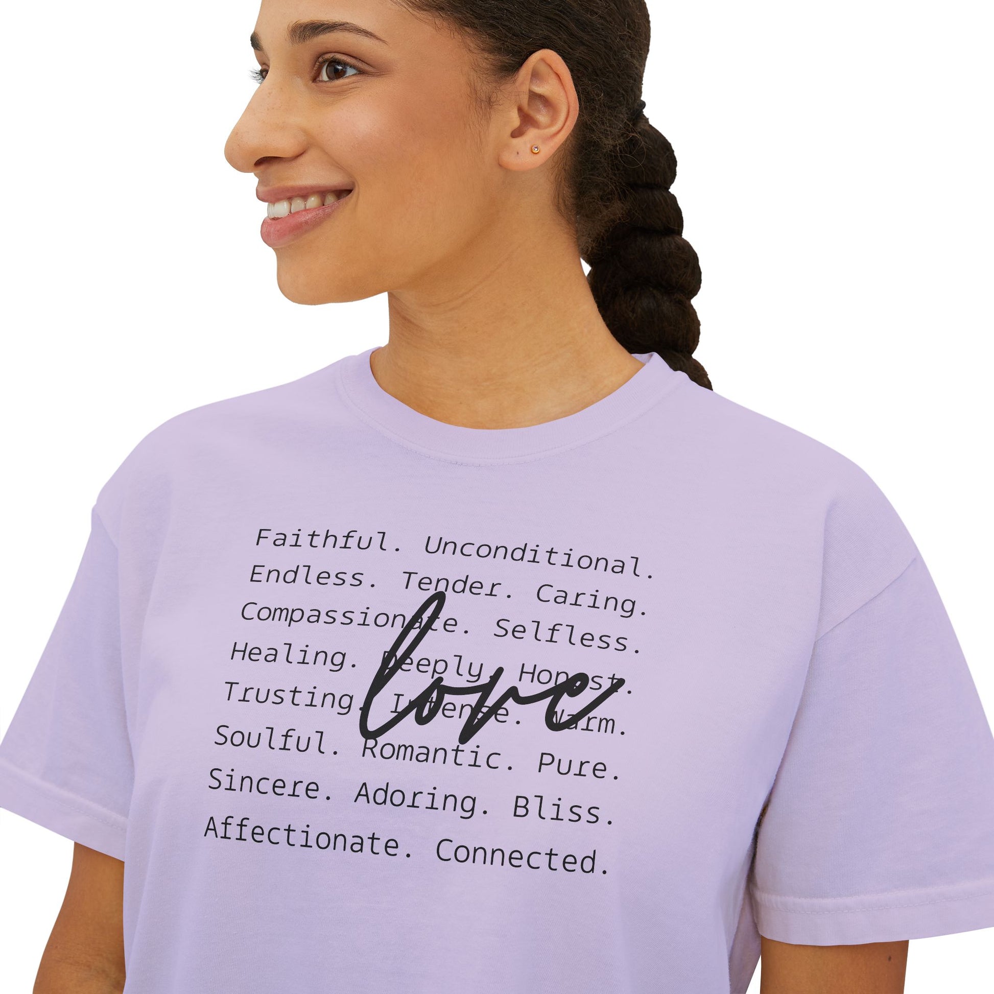 Women's Boxy Love Tee | Affirmation Top, Self-Care Gift, Cozy Casual Wear, Birthday Gift, Positive Vibes