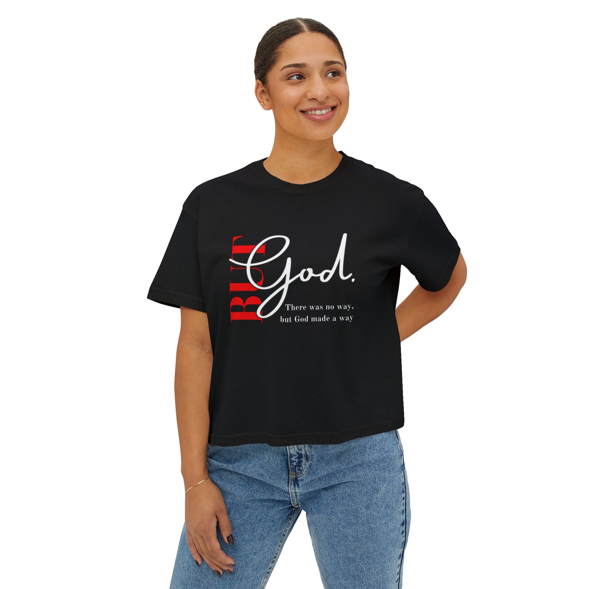 Faith-Inspired Women's Boxy Tee, Inspirational T-Shirt, Religious Gift, Casual Church Wear, Comfortable Everyday Style, Motivational Apparel