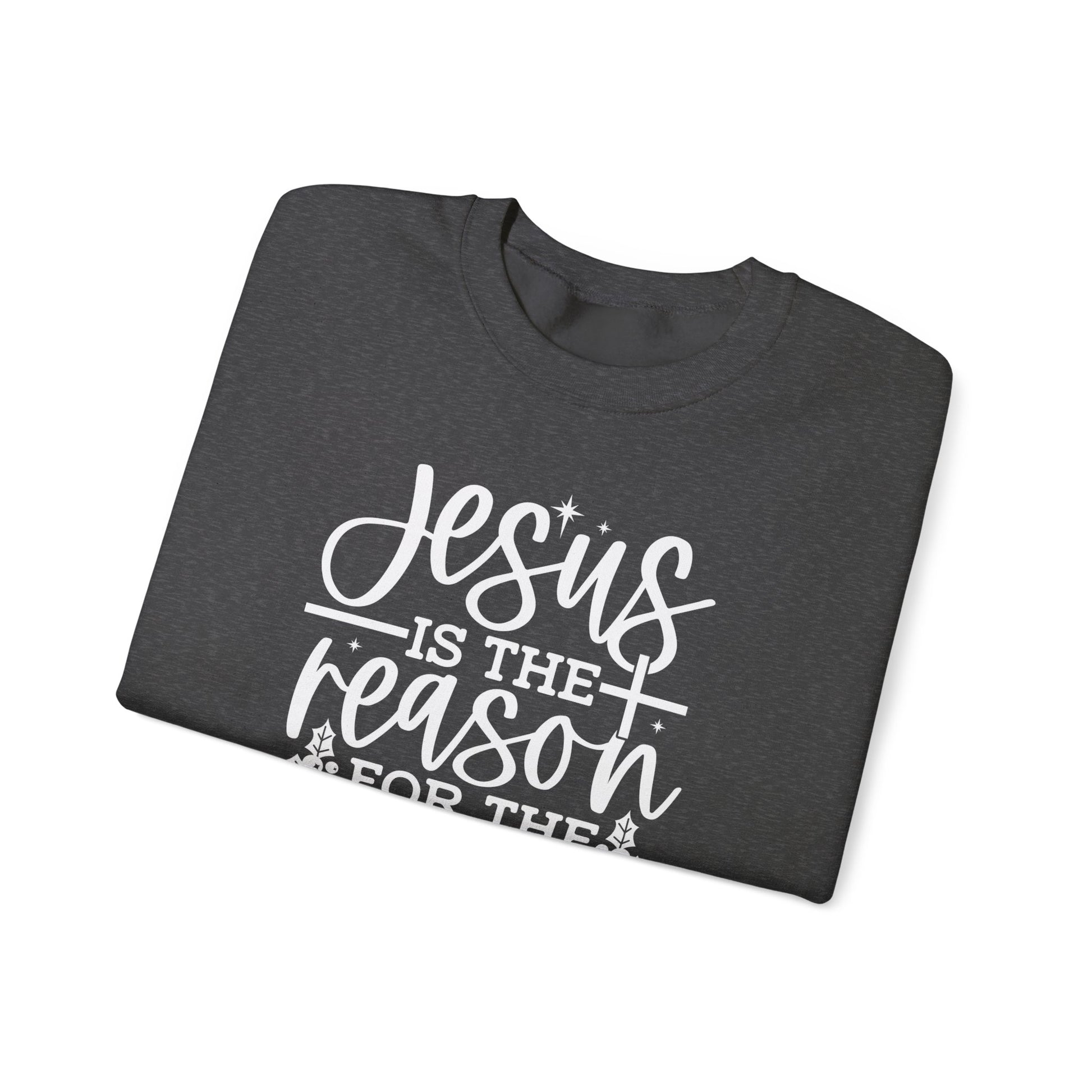 Jesus is the Reason for the Season, Christmas Crewneck Sweatshirt Fabric Knit Long Sleeve Winter Casual Soft Medium Length Hoodie for Men and Women