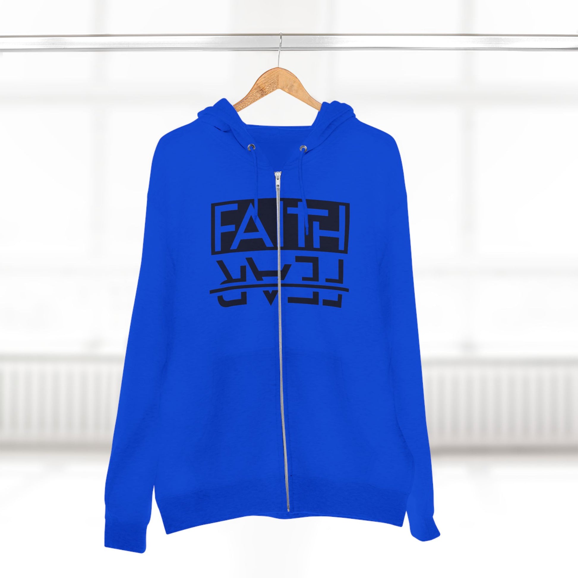 Faith Over Fear, Zip Hoodie, Unisex Hoodie, Cozy Oversized Hoodie, Inspirational Apparel, Versatile Layering Piece, Gift for Motivators, Goat God T-shirt