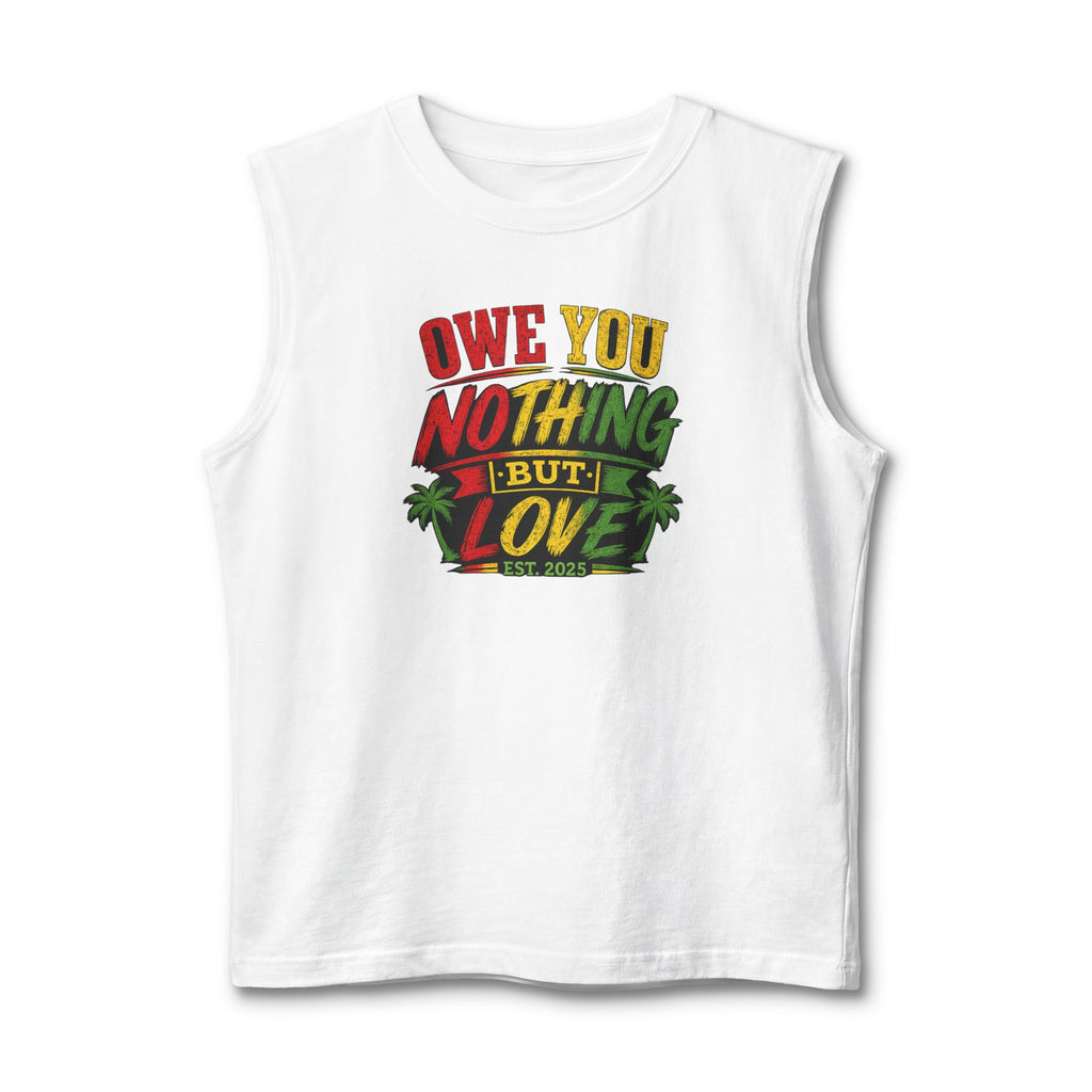 Nothing But Love Muscle Tank — Rasta Palm Graphic Sleeveless Tee